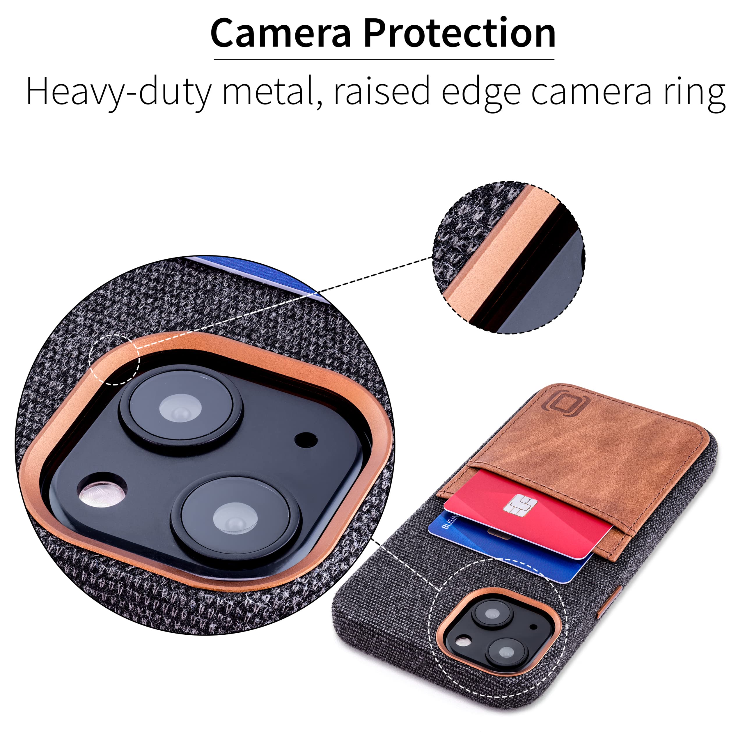 Foto 5 pulgar | Tarjetero Dockem Fabric Para Iphone 13 6.1 Con Cartera De Piel - Venta Internacional.