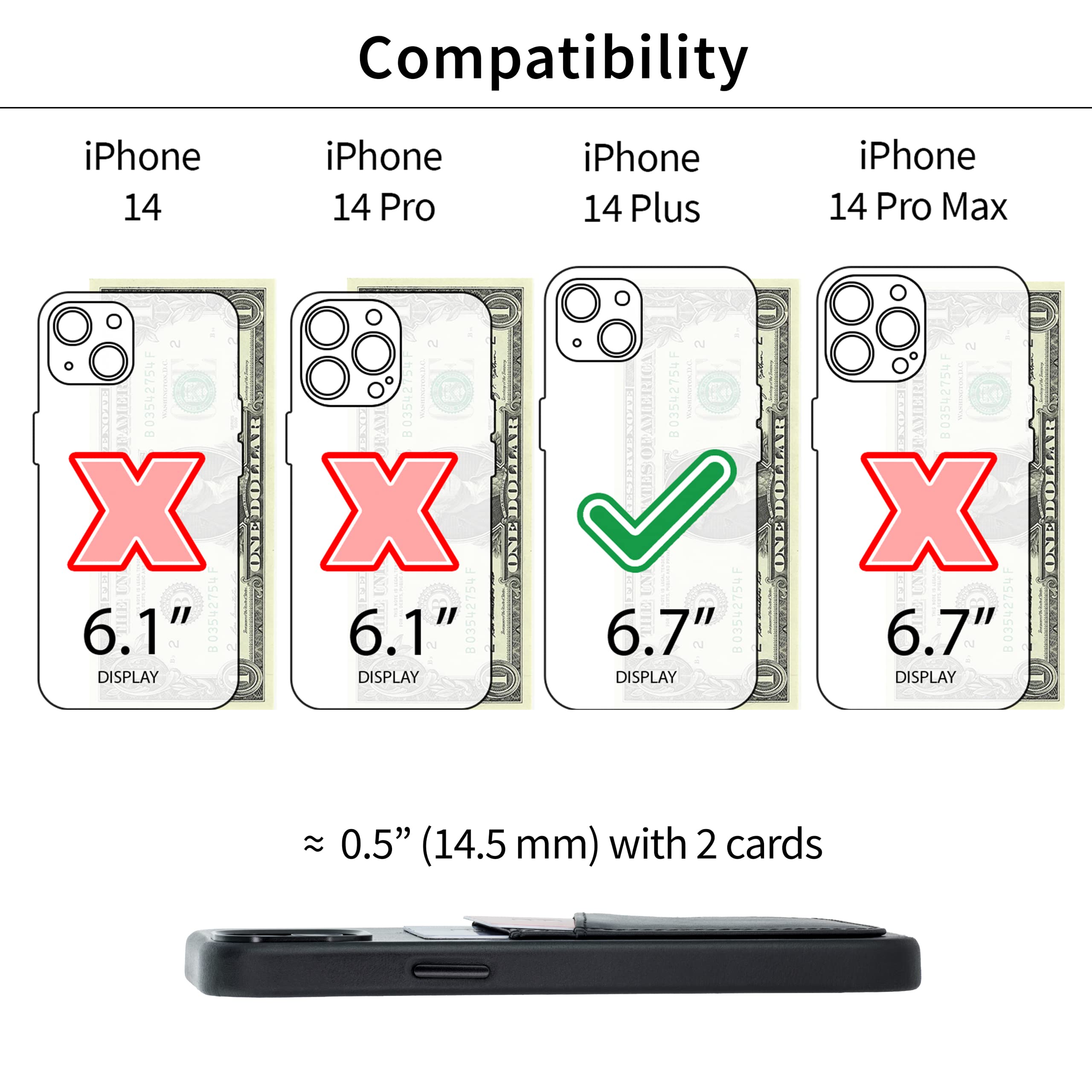 Foto 3 pulgar | Tarjetero Dockem Para Iphone 14 Plus, Piel Auténtica, Color Negro - Venta Internacional.