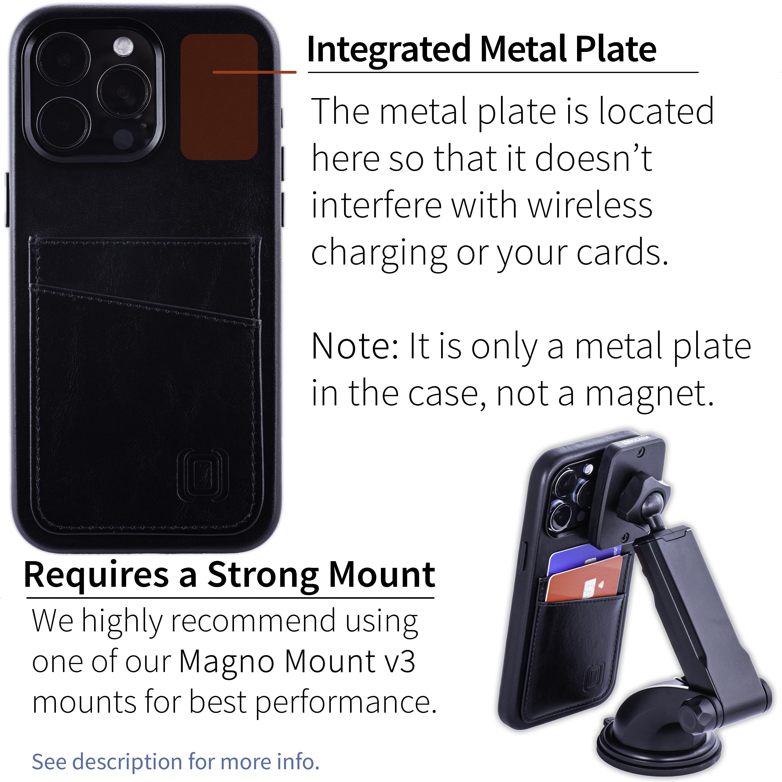 Foto 4 | Tarjetero Dockem De Piel Auténtica Para Iphone 15 Pro Max, Color Negro - Venta Internacional.