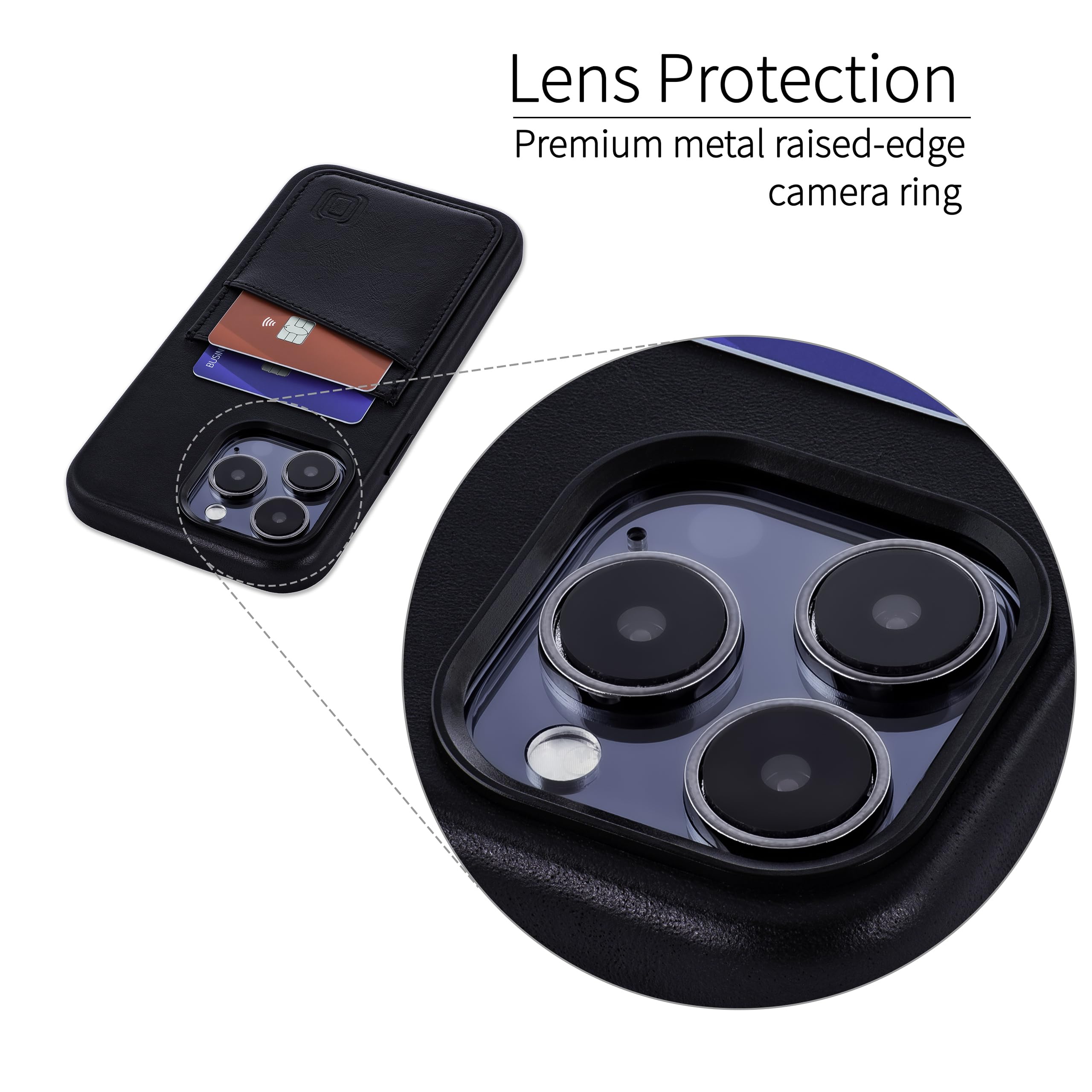 Foto 7 | Tarjetero Dockem De Piel Auténtica Para Iphone 15 Pro Max, Color Negro - Venta Internacional.