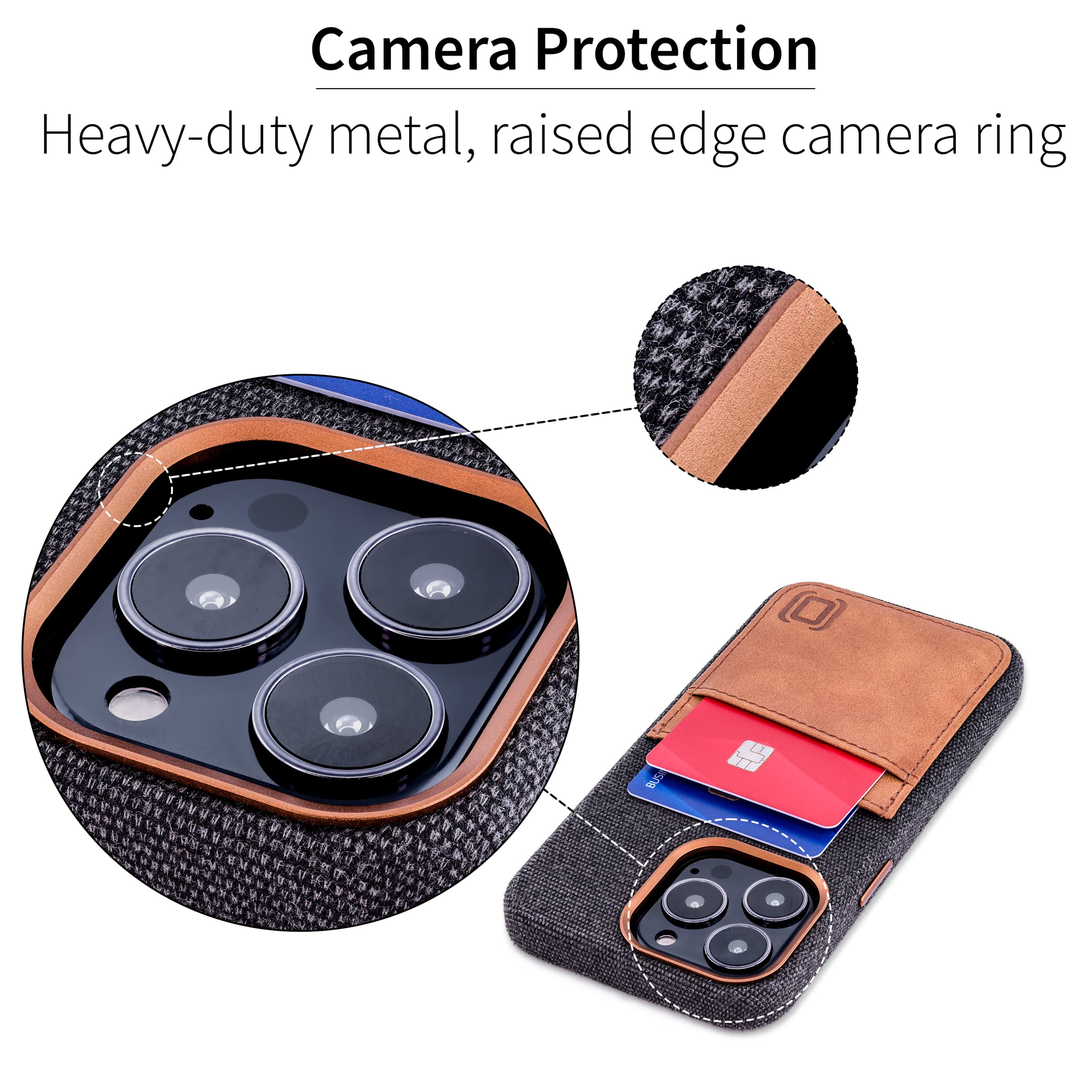 Foto 5 pulgar | Tarjetero Dockem Fabric Para Iphone 13 Pro 6.1 Con Cartera Gris - Venta Internacional.