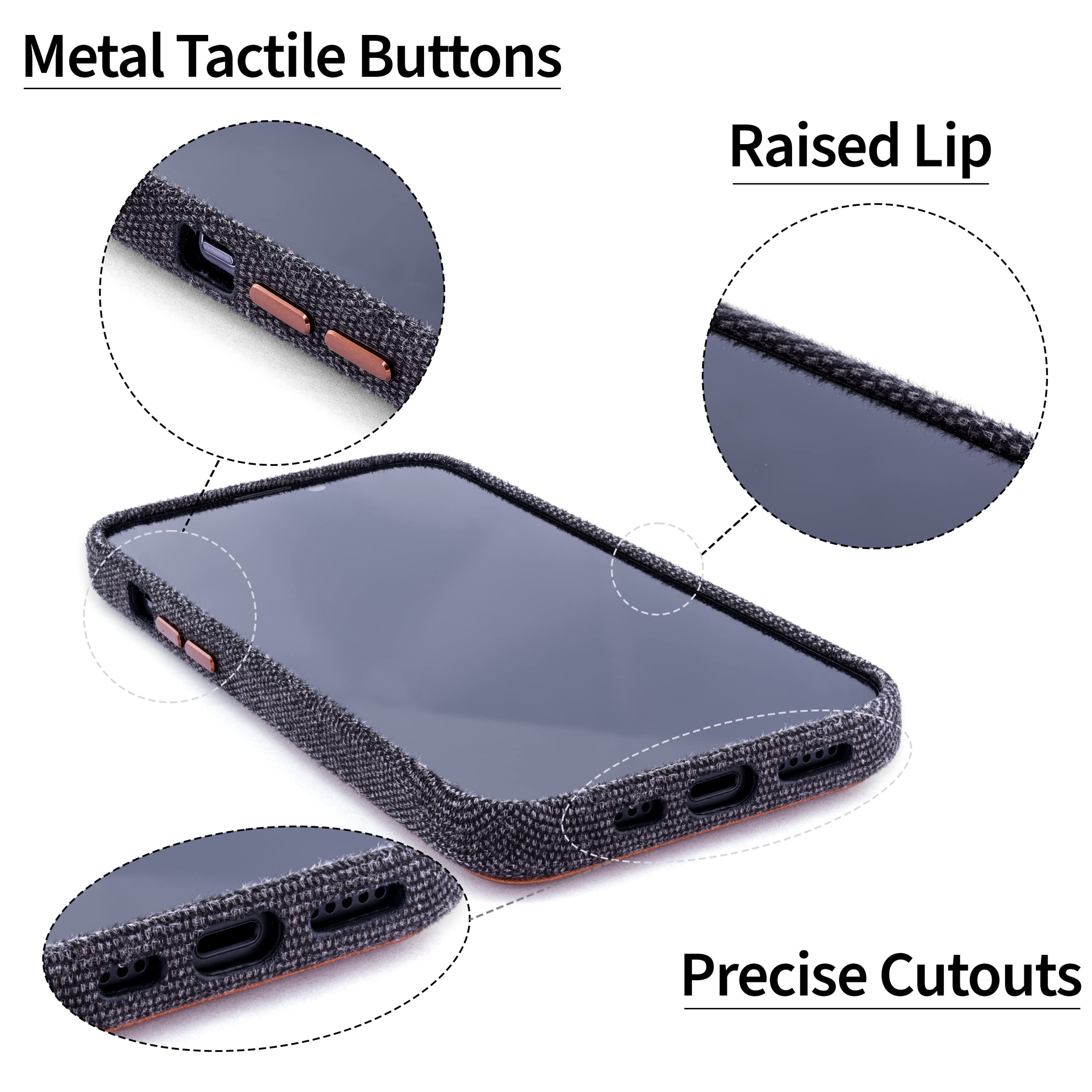Foto 6 pulgar | Tarjetero Dockem Fabric Para Iphone 13 Pro 6.1 Con Cartera Gris - Venta Internacional.