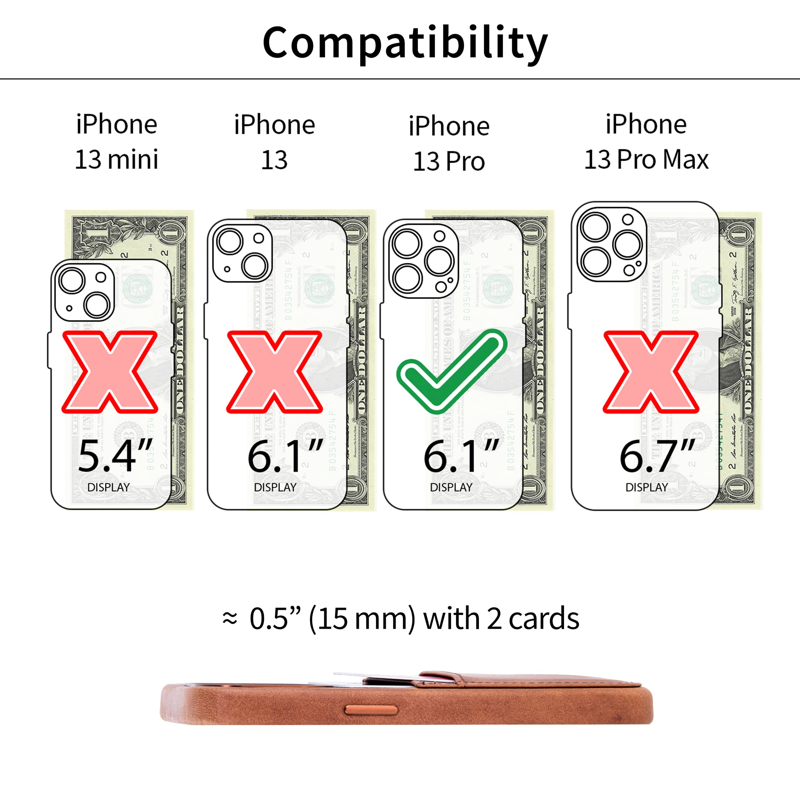 Foto 3 pulgar | Funda De Piel Auténtica Dockem Para Iphone 13 Pro Light Bro - Venta Internacional.