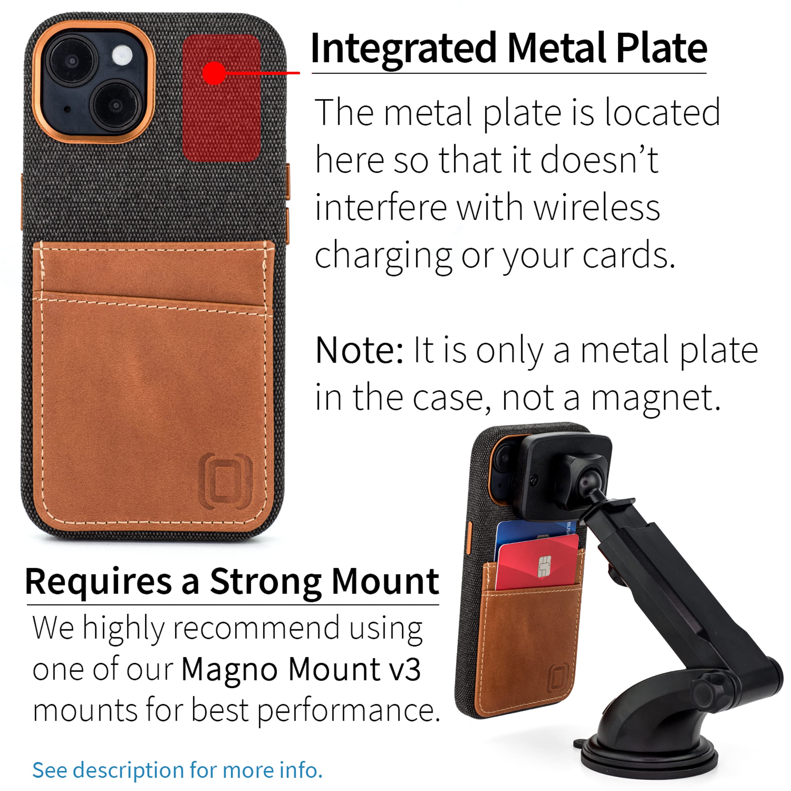 Foto 4 pulgar | Tarjetero De Tela Dockem Para Iphone 14 Con Cartera De Piel, Color Gris - Venta Internacional.