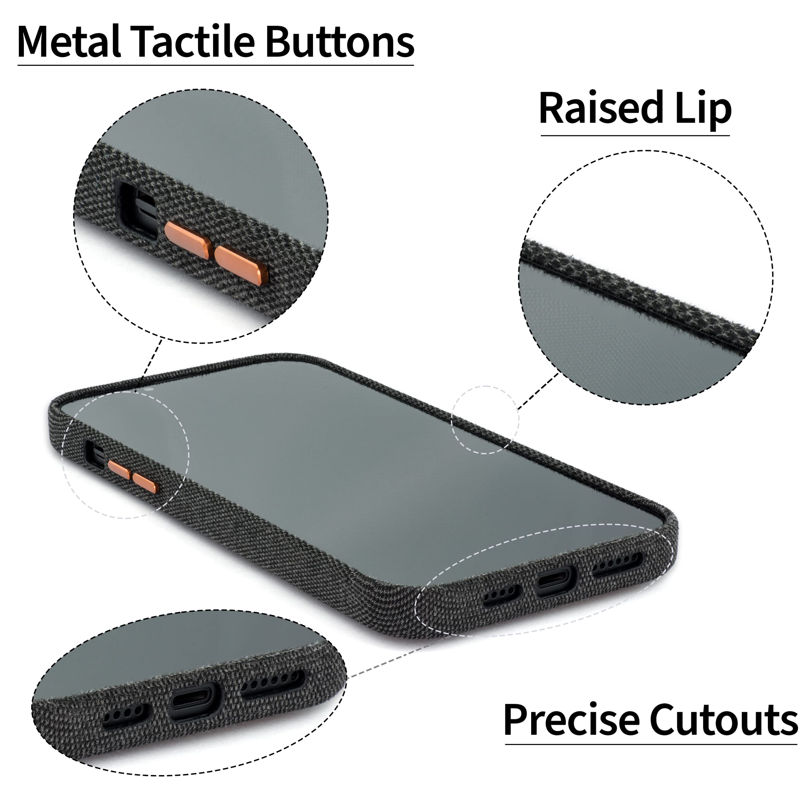 Foto 6 pulgar | Tarjetero De Tela Dockem Para Iphone 14 Con Cartera De Piel, Color Gris - Venta Internacional.