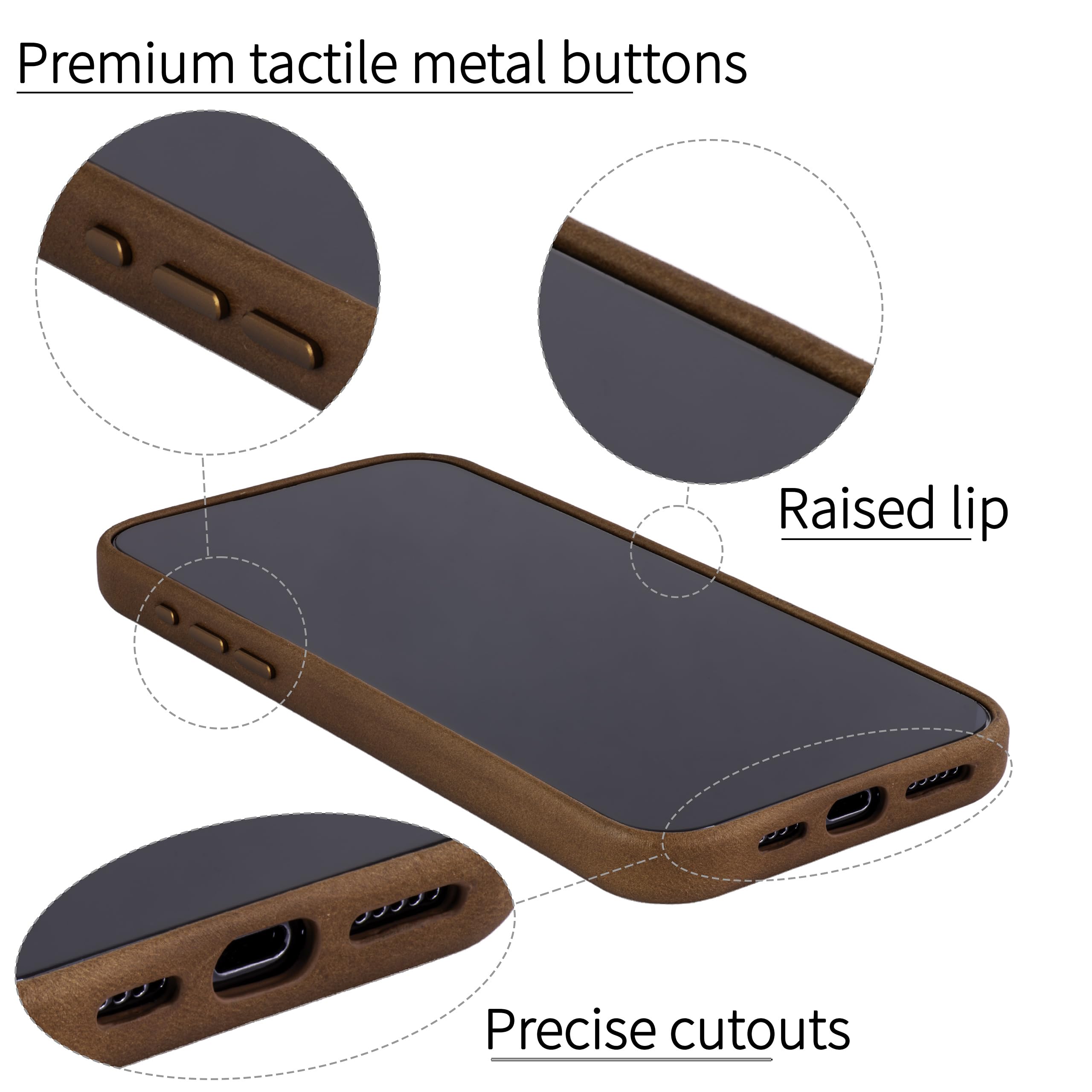 Foto 5 | Tarjetero Dockem De Piel Auténtica Para Iphone 15 Pro Max, Color Marrón - Venta Internacional.