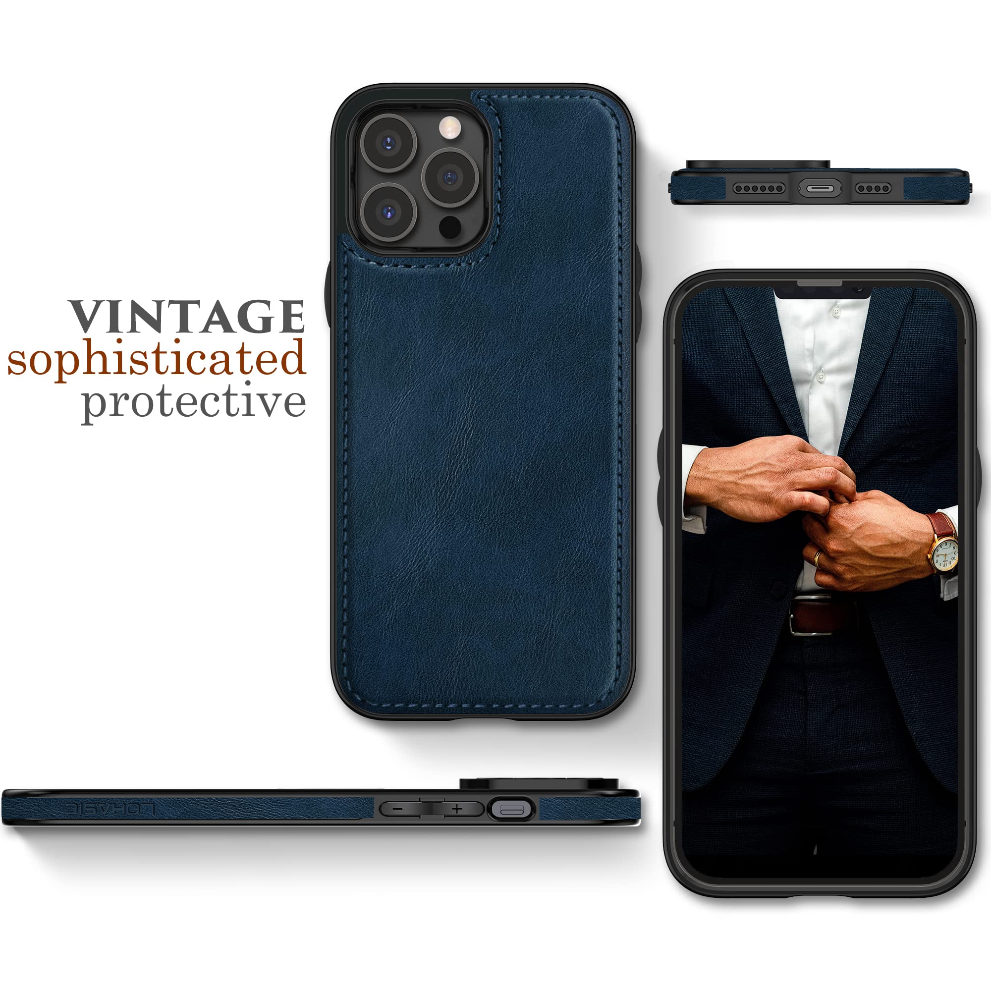 Foto 5 pulgar | Funda De Teléfono Lohasic Stitch Vintage De Piel Sintética Para Iphone 14 Pro M - Venta Internacional.