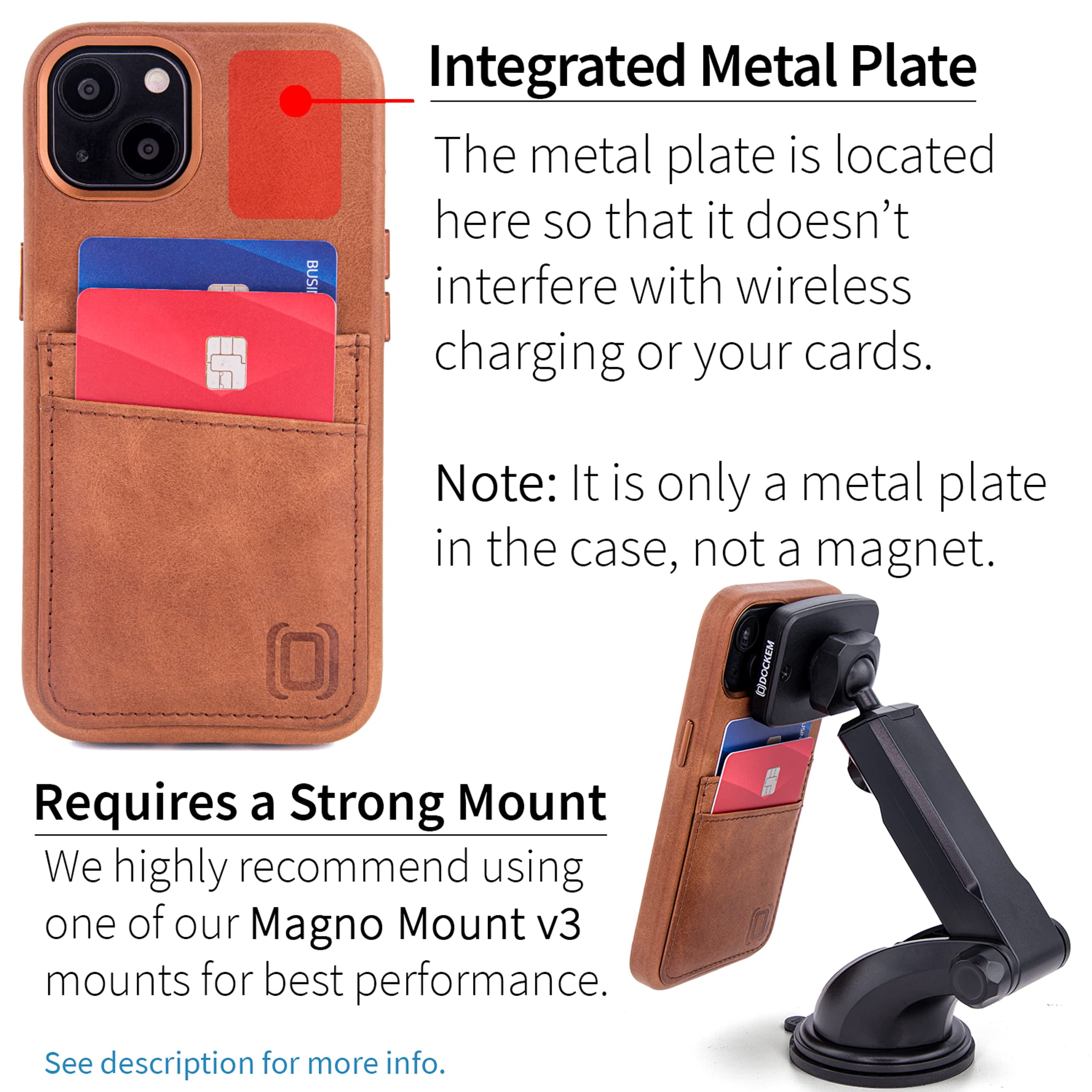 Foto 4 pulgar | Tarjetero Dockem De Piel Auténtica Para Iphone 13, Color Marrón Claro - Venta Internacional.