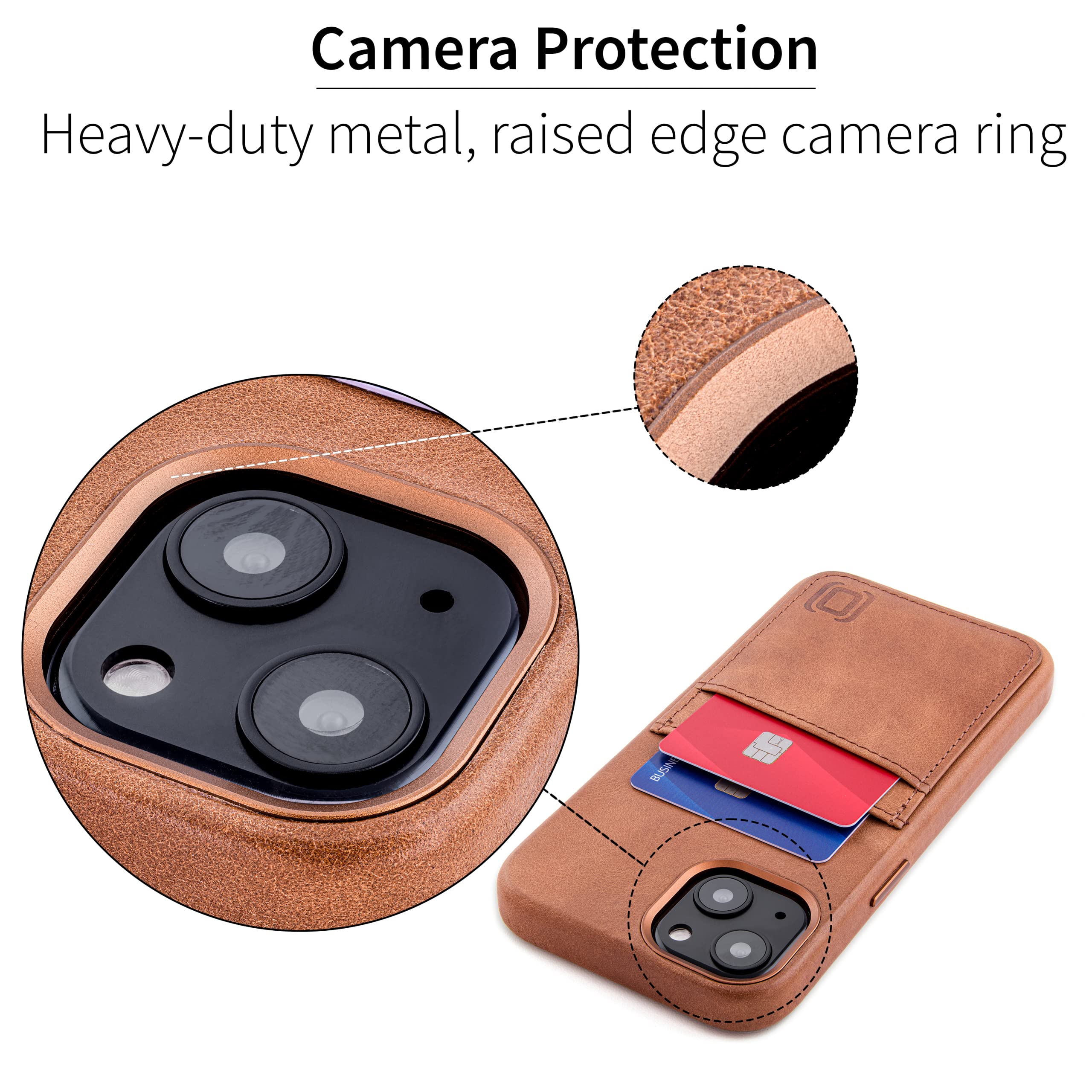 Foto 5 pulgar | Tarjetero Dockem De Piel Auténtica Para Iphone 13, Color Marrón Claro - Venta Internacional.