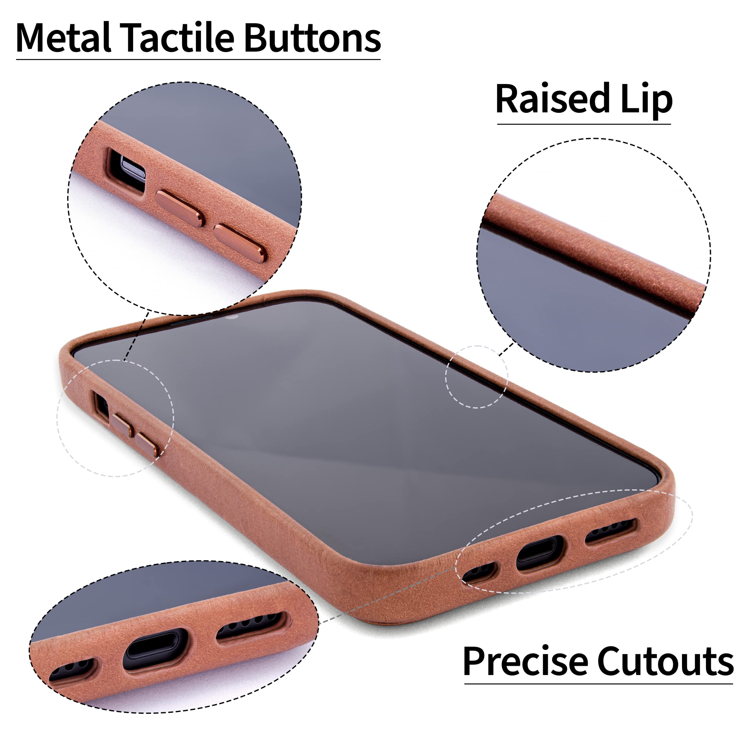 Foto 5 | Tarjetero Dockem De Piel Auténtica Para Iphone 13, Color Marrón Claro - Venta Internacional.