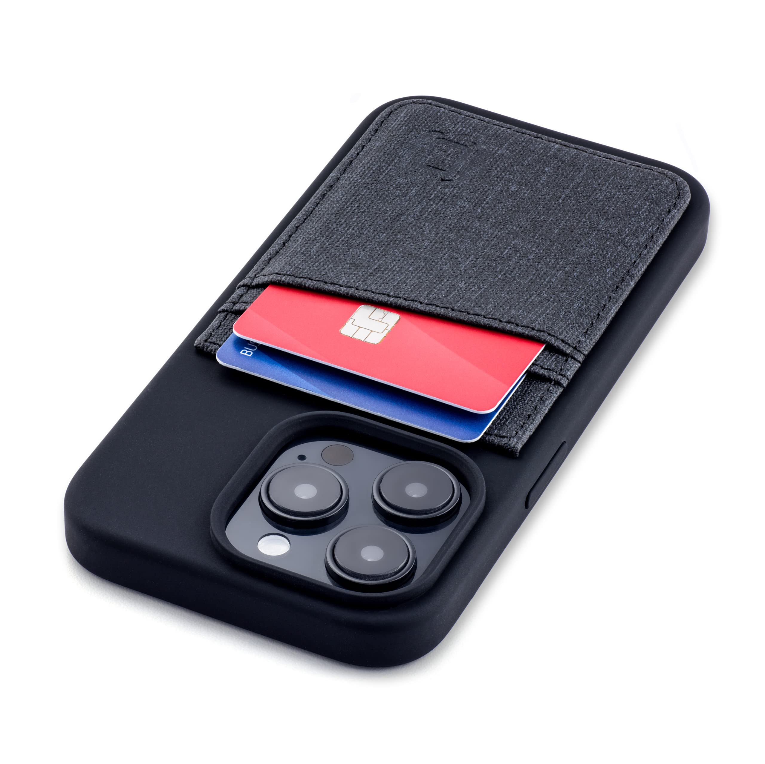 Tarjetero Dockem Iphone 14 Pro Silicona Líquida Negra - Venta Internacional.