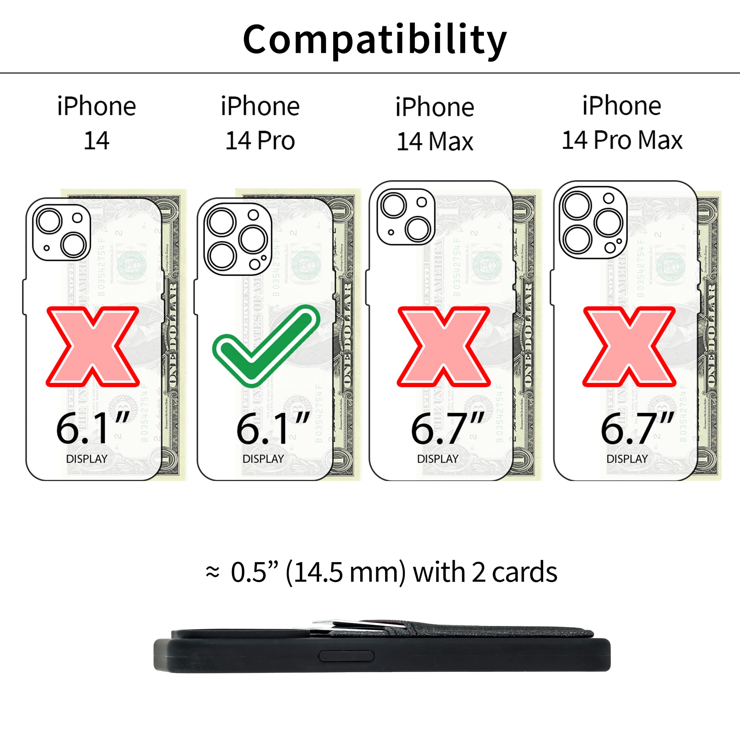 Foto 2 | Tarjetero Dockem Iphone 14 Pro Silicona Líquida Negra - Venta Internacional.