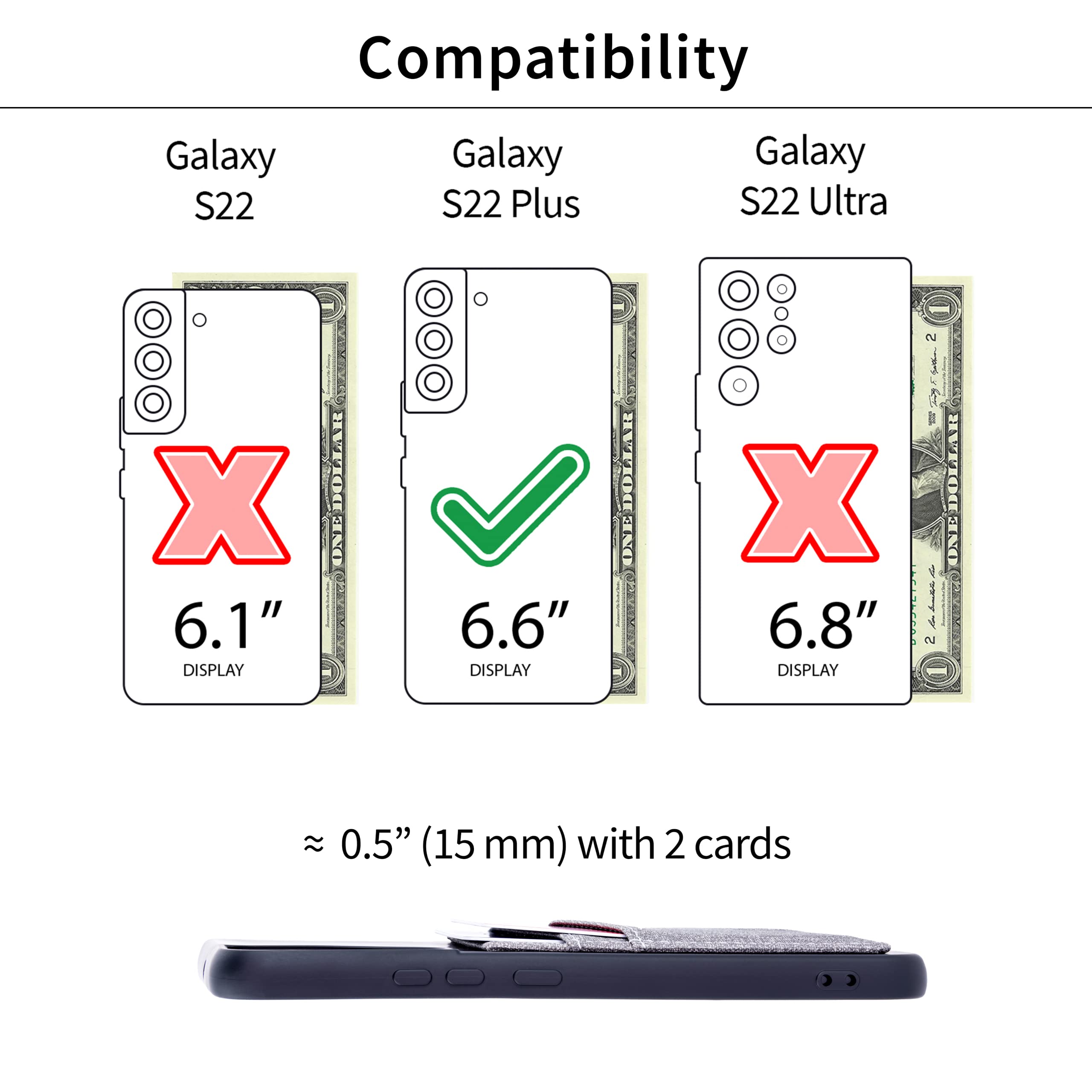 Foto 3 pulgar | Funda De Tarjeta Dockem Luxe M2t Para Galaxy S22 Plus Con 2 Ranuras Para Tarjetas - Venta Internacional.