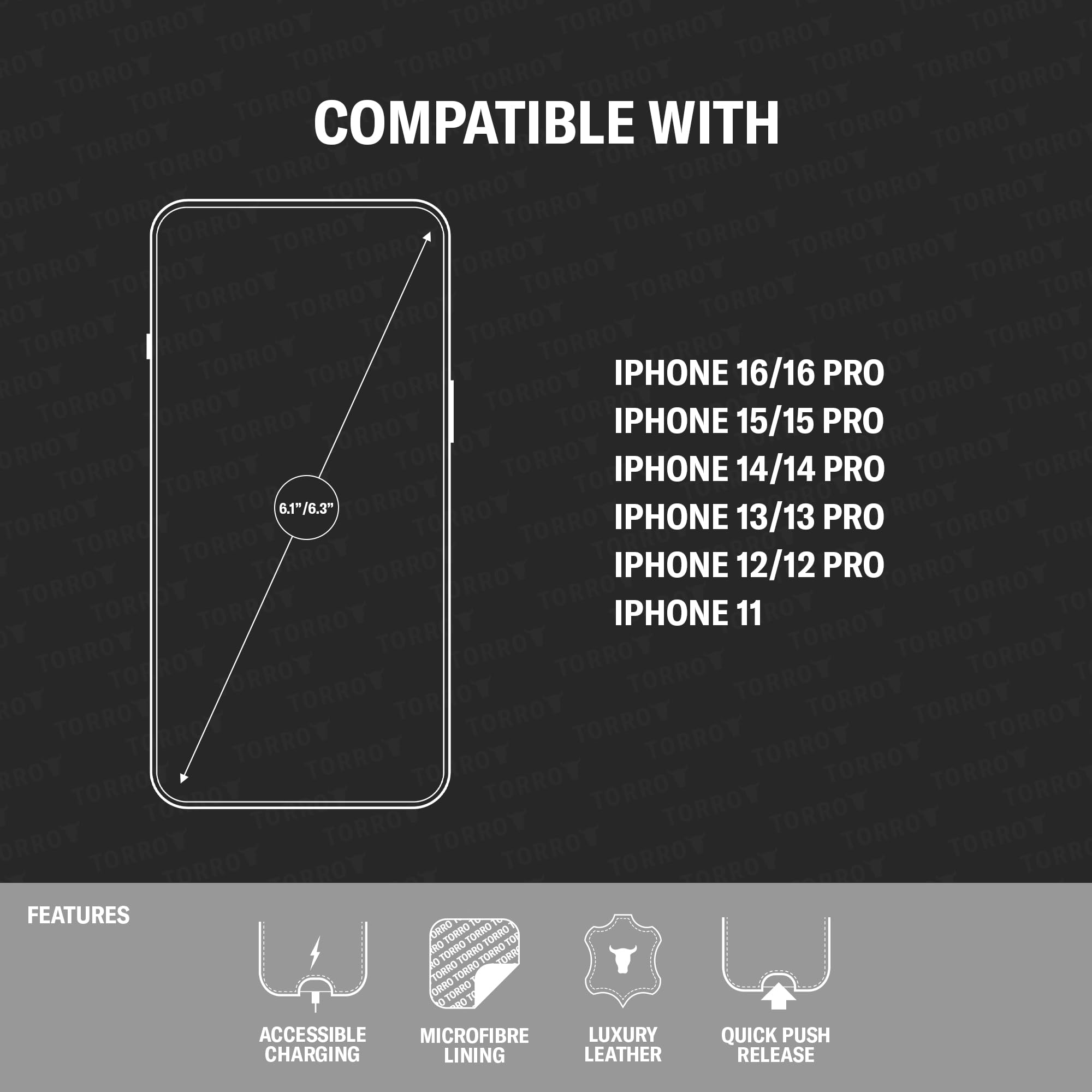 Foto 3 pulgar | Funda Torro De Piel Compatible Con Iphone De 6,3/6,1 Pulgadas - Venta Internacional.