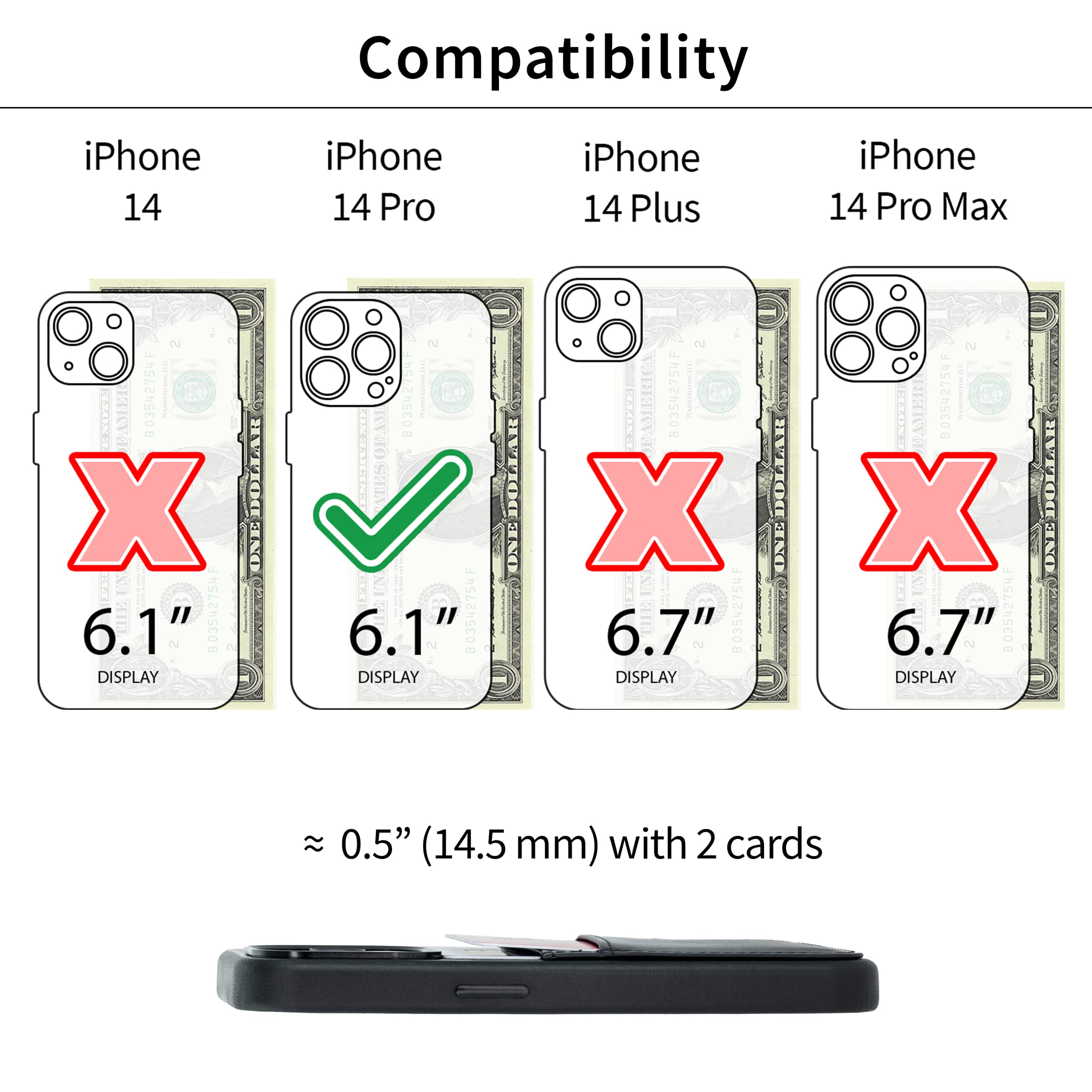 Foto 3 pulgar | Tarjetero Dockem Para Iphone 14 Pro, Piel Auténtica, Color Negro - Venta Internacional.