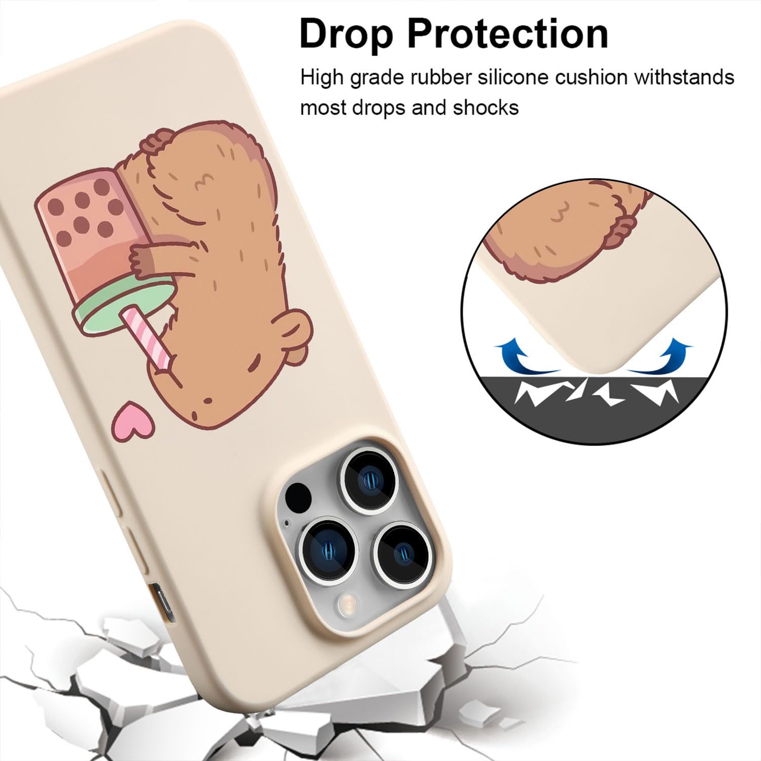 Foto 4 pulgar | Funda De Teléfono Joyland Cute Capybara De Silicona Líquida Para Iphone 12 P - Venta Internacional.