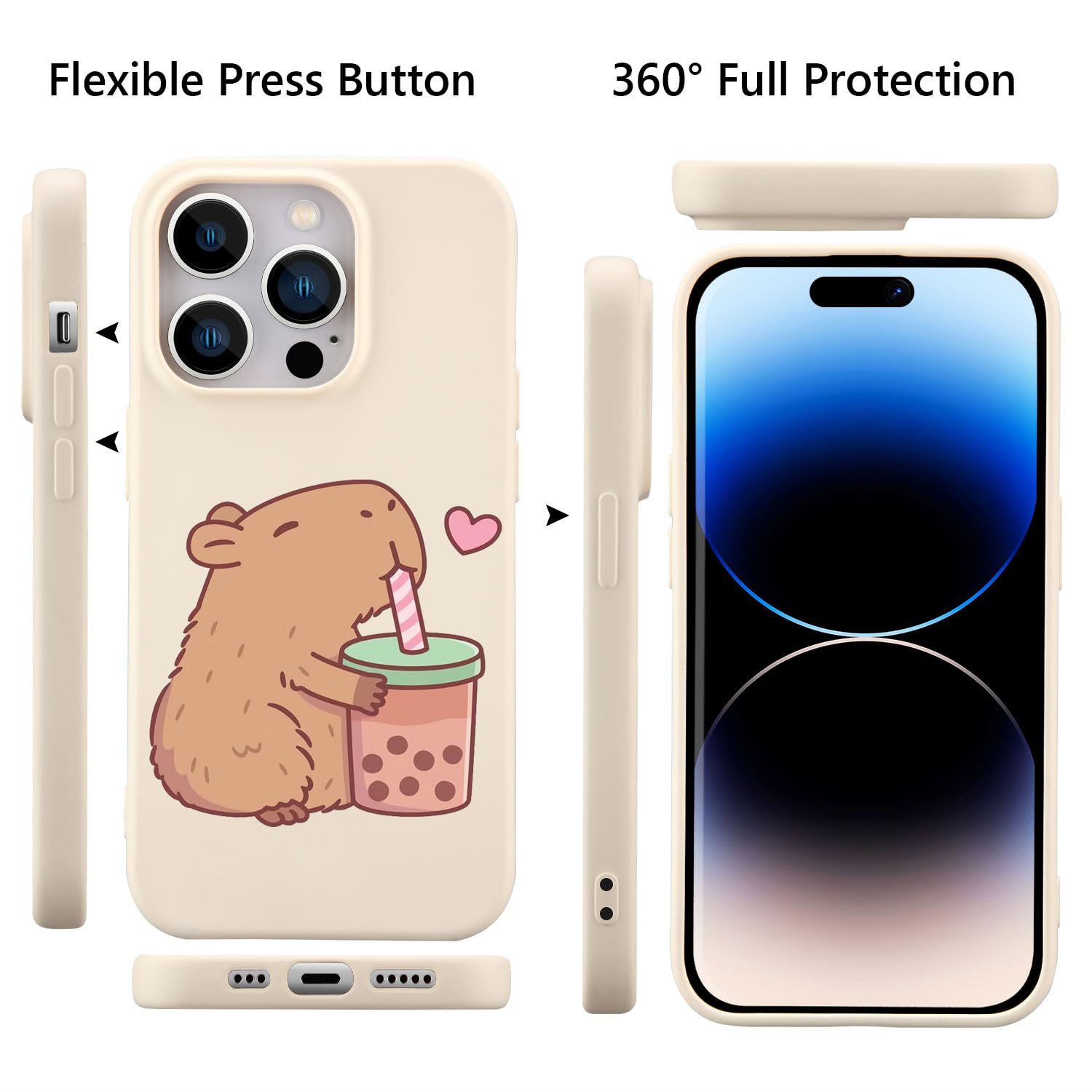 Foto 6 pulgar | Funda De Teléfono Joyland Cute Capybara De Silicona Líquida Para Iphone 12 P - Venta Internacional.