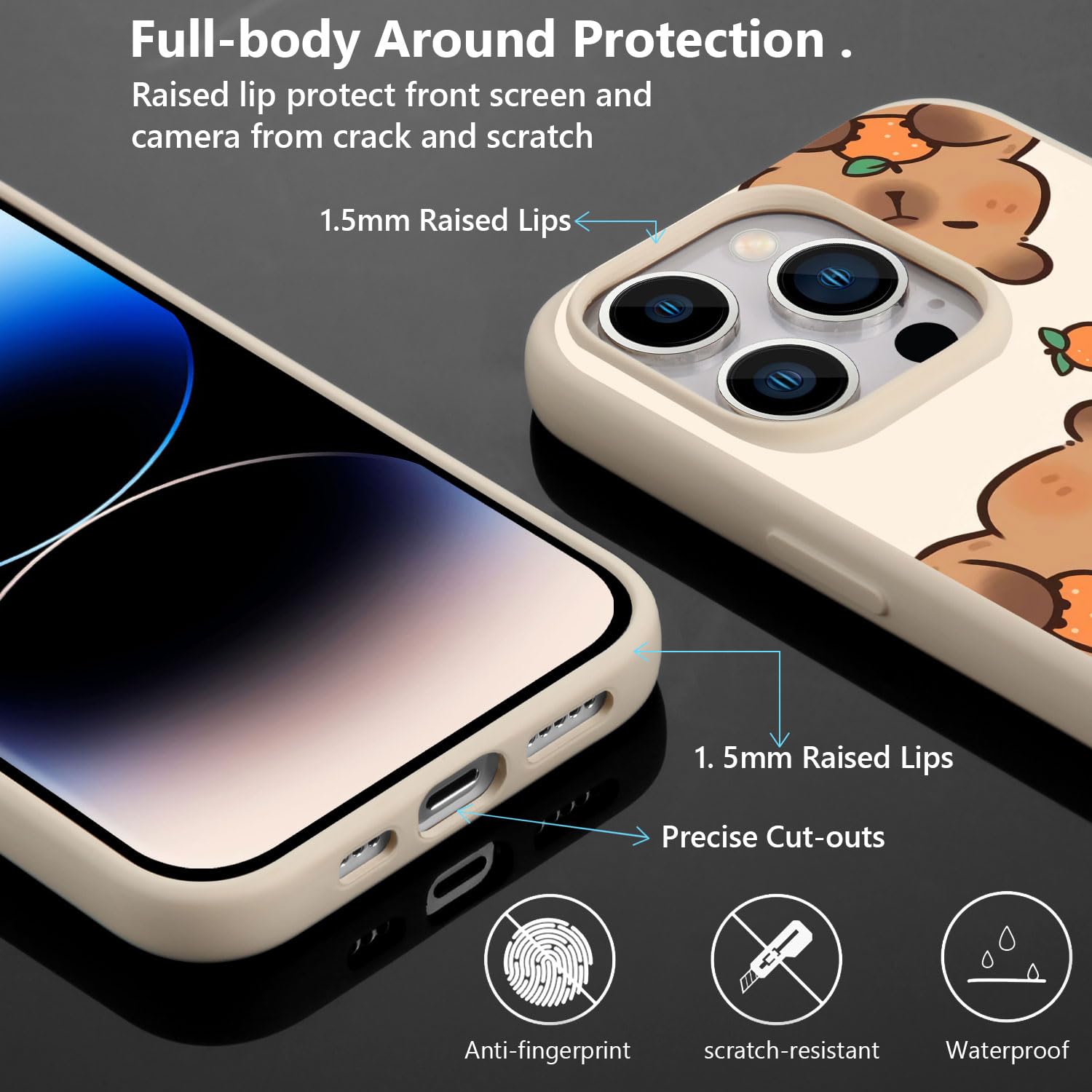 Foto 2 | Funda Para Teléfono Joyland Cute Orange Capybara Para Iphone 15 Pro De 6.1 Pulgadas - Venta Internacional.
