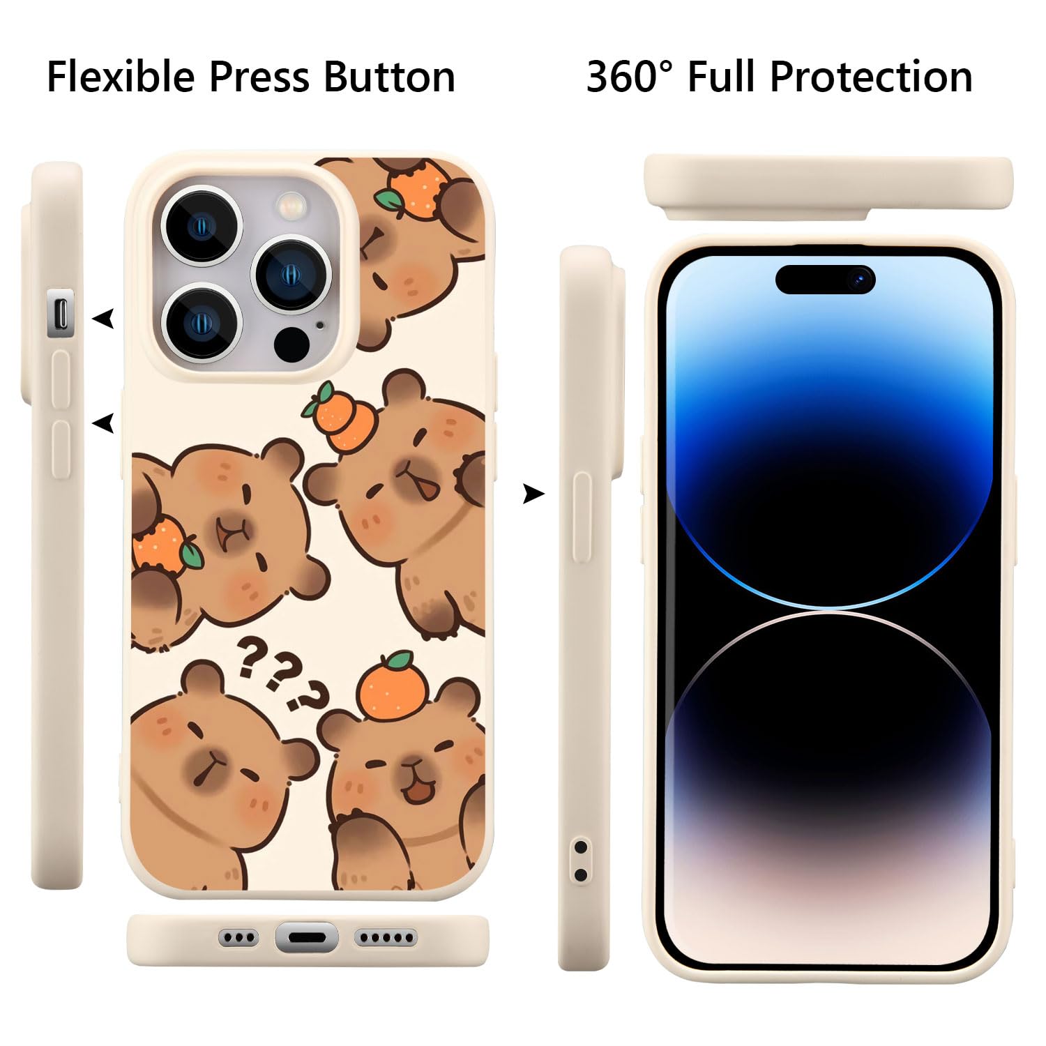 Foto 5 | Funda Para Teléfono Joyland Cute Orange Capybara Para Iphone 15 Pro De 6.1 Pulgadas - Venta Internacional.