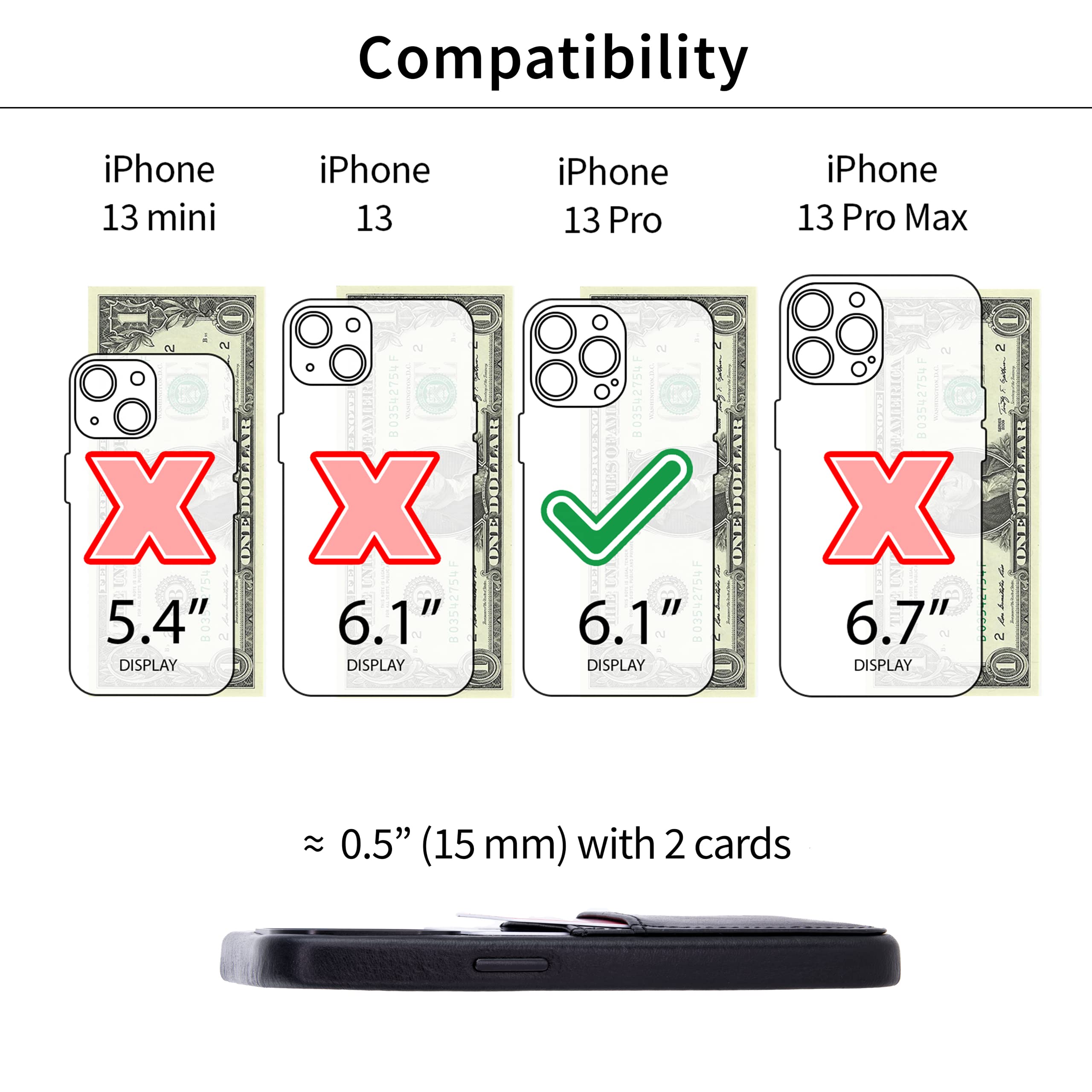 Foto 3 pulgar | Funda de Piel Auténtica Dockem Negra para iPhone 13 Pro - Venta Internacional