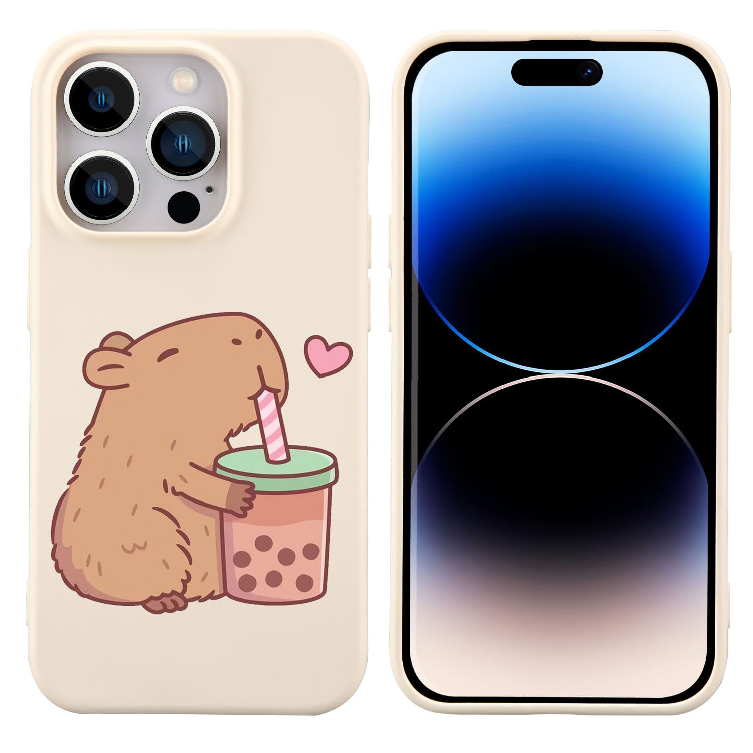 Funda Joyland Con Bonito Patrón De Capibara Para Iphone 15 Plus - Venta Internacional.