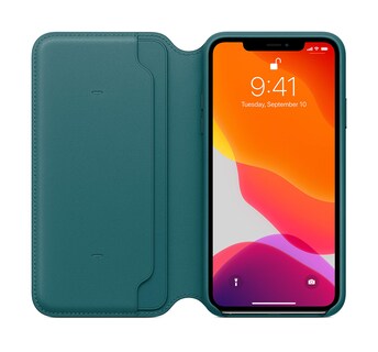 Foto 3 | Funda Tipo Libro De Piel Para Apple Iphone 11 Pro Max Diseño De Pavo Real - Venta Internacional