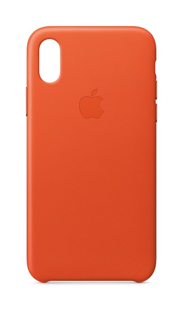 Funda de Piel Apple Anaranjada para iPhone X - Venta Internacional