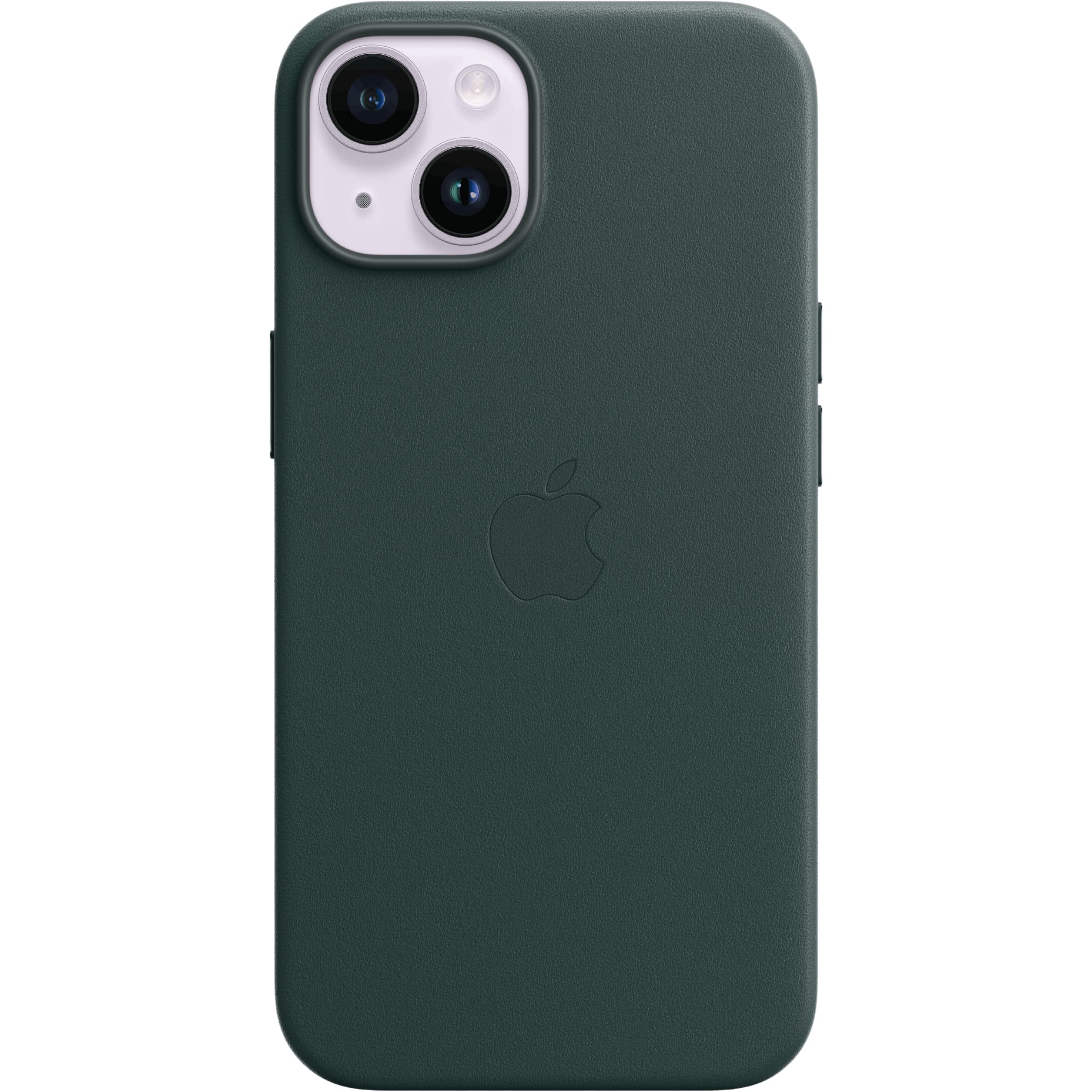 Funda De Piel Para Apple Iphone 14 Plus Con Magsafe, Color Verde Bosque - Venta Internacional.