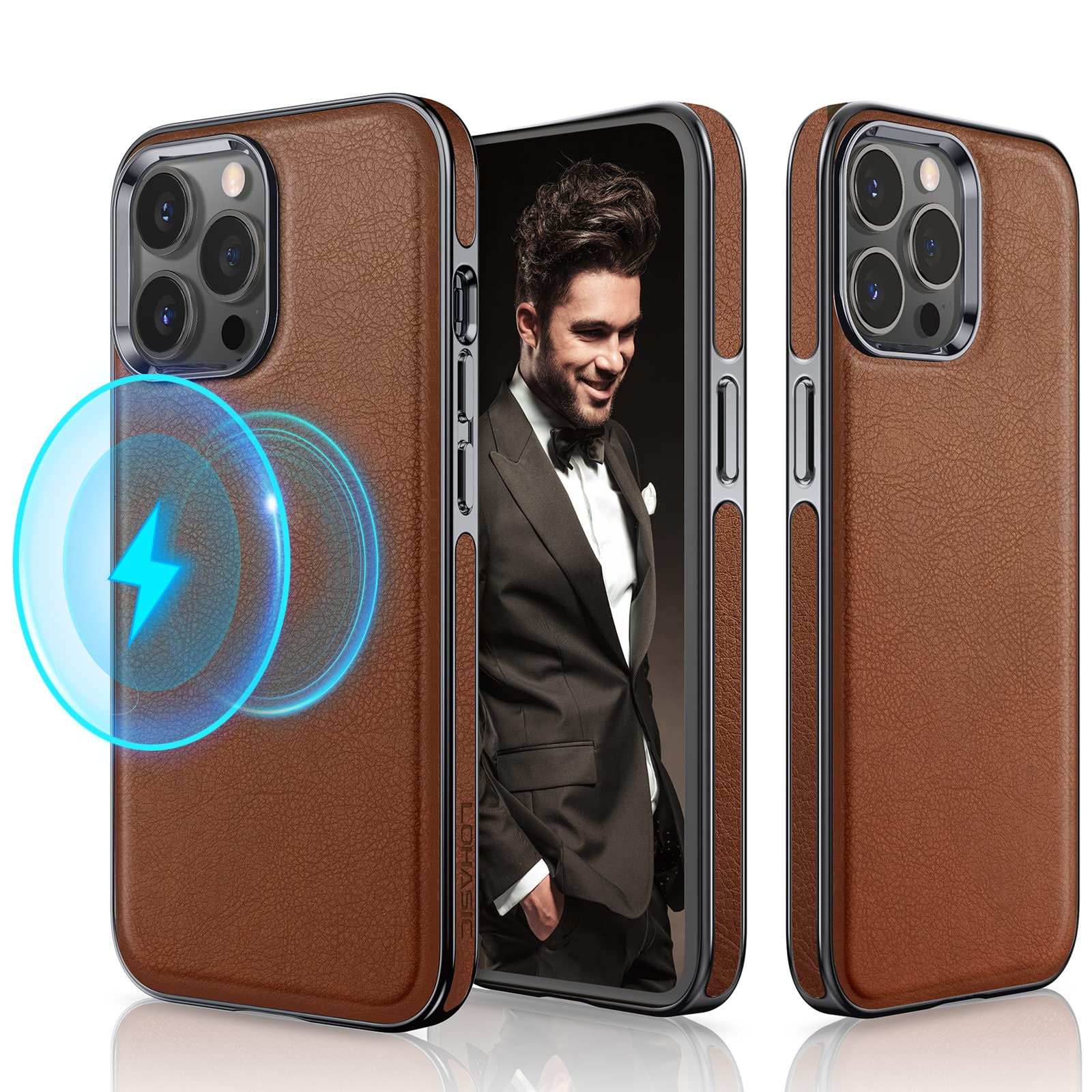 Foto 1 | Funda Lohasic Para Iphone 14 Pro De Piel Marrón - Venta Internacional.