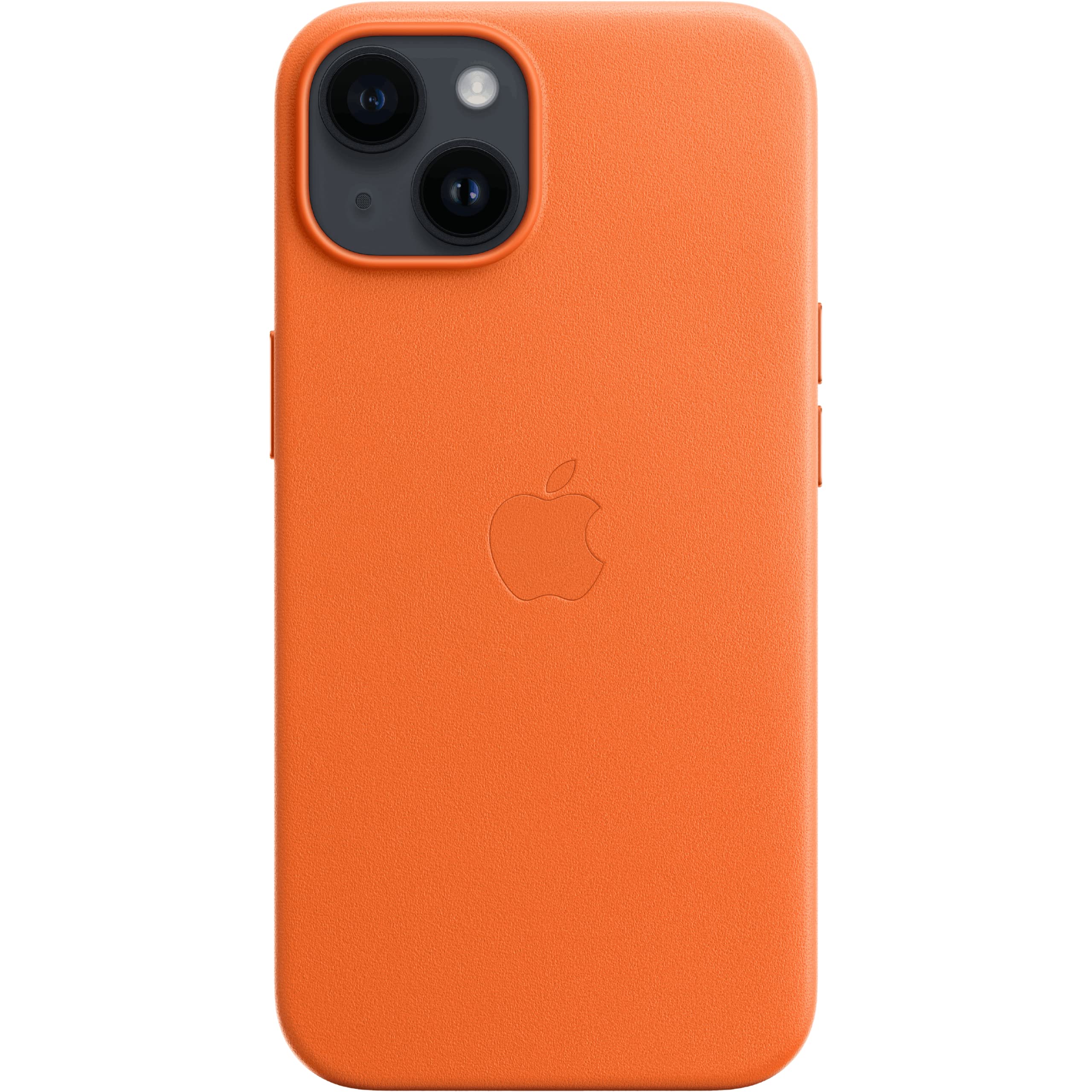 Funda De Piel Para Apple Iphone 14 Plus Con Magsafe, Color Naranja - Venta Internacional.