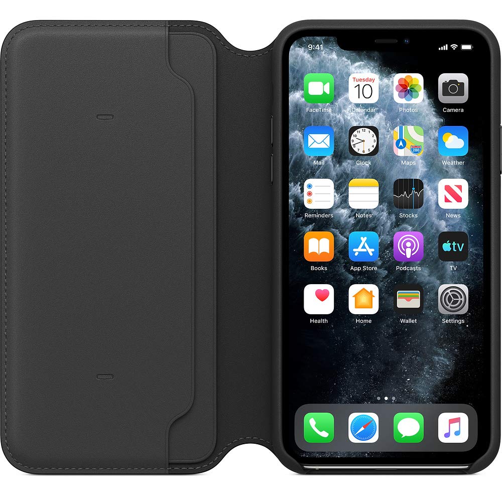 Foto 8 pulgar | Funda Apple Leather Folio para Iphone 11 Pro Max Negro - Venta Internacional