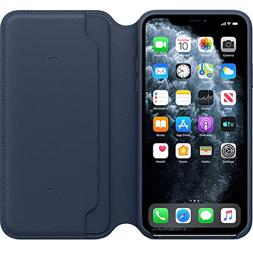 Foto 5 pulgar | Funda De Piel Tipo Folio Para Apple Iphone 11 Pro Max Azul - Venta Internacional