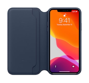 Foto 5 | Funda De Piel Tipo Folio Para Apple Iphone 11 Pro Max Azul - Venta Internacional
