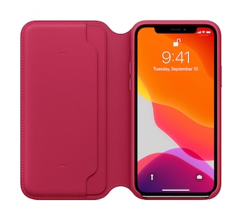 Foto 4 | Funda de Piel Para Apple Iphone 11 Pro Diseño Folio Frambuesa - Venta Internacional