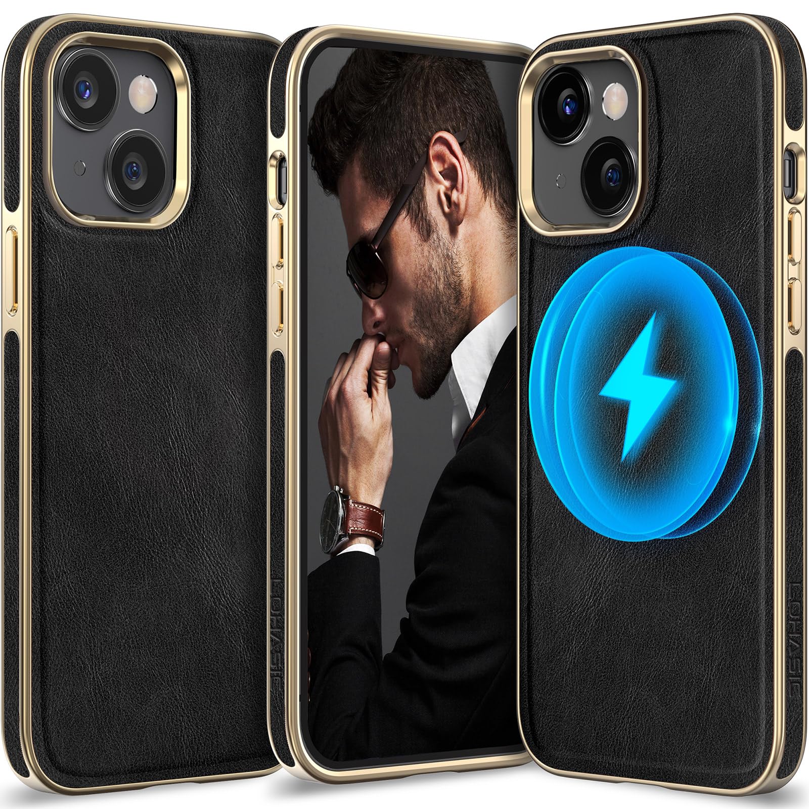 Foto 2 pulgar | Funda De Piel Sintética Lohasic Para Iphone 14, 6.1 Pulgadas, 5g 2022, Negra - Venta Internacional.