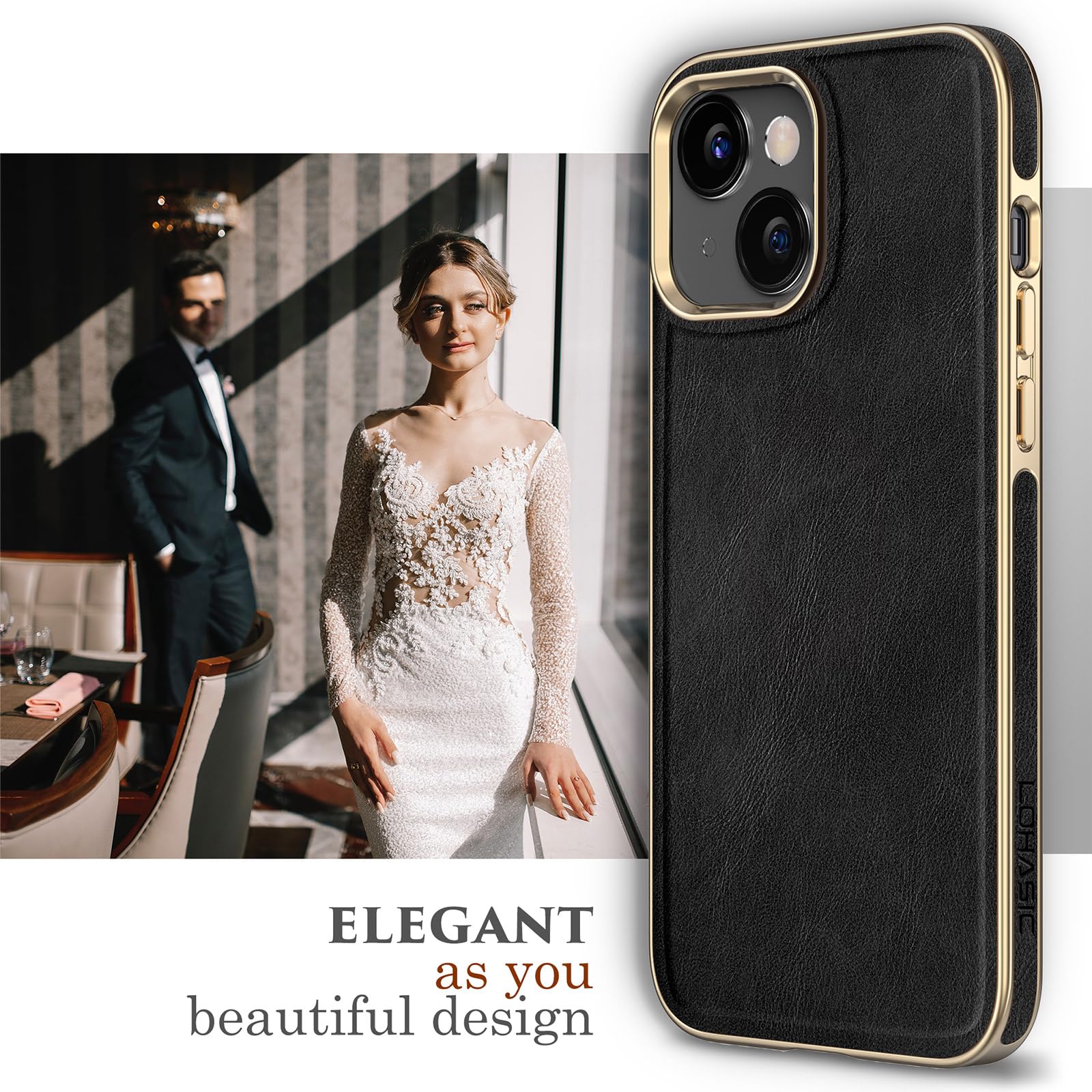 Foto 5 | Funda De Piel Sintética Lohasic Para Iphone 14, 6.1 Pulgadas, 5g 2022, Negra - Venta Internacional.