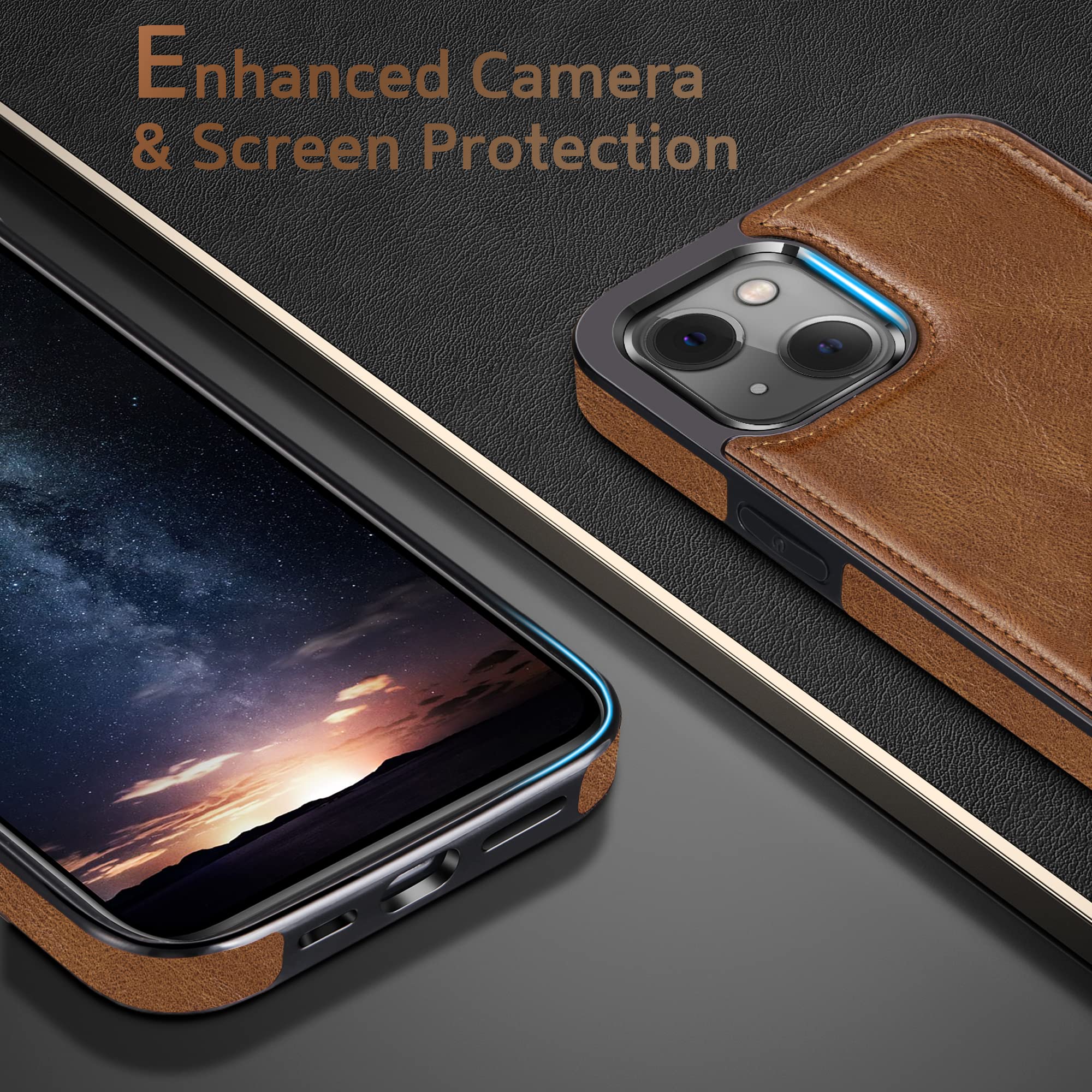 Foto 7 pulgar | Funda Lohasic De Piel, Compatible Con Iphone 14 De 6.1 Pulgadas, Color Marrón - Venta Internacional.