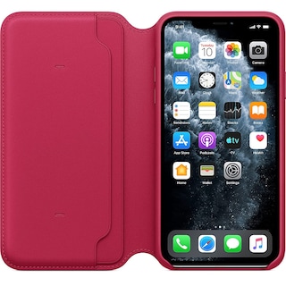 Foto 6 | Funda De Piel Tipo Folio Para Apple Iphone 11 Pro Max Frambuesa - Venta Internacional