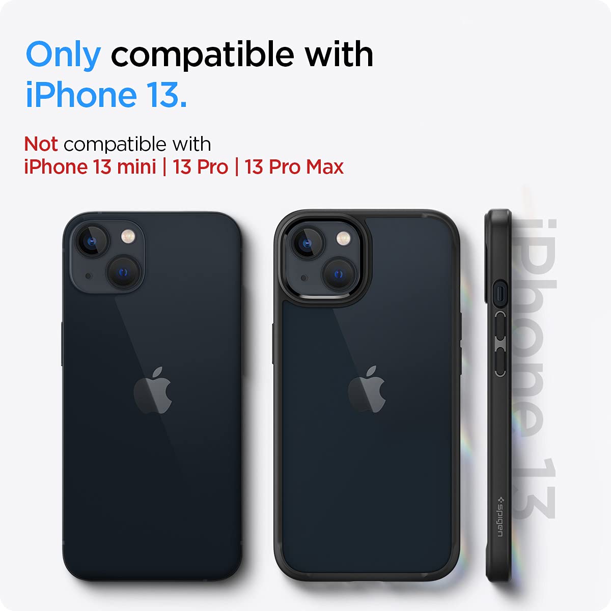 Foto 3 pulgar | Funda De Teléfono Spigen Ultra Hybrid Para Iphone 13 (2021) - Negra - Venta Internacional.