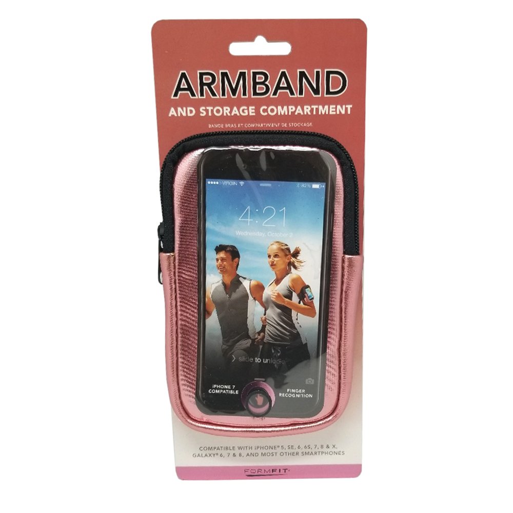 Foto 2 pulgar | Brazalete Formfit Para Smartphones Con Compartimento De Almacenamiento, Color Rosa - Venta Internacional.