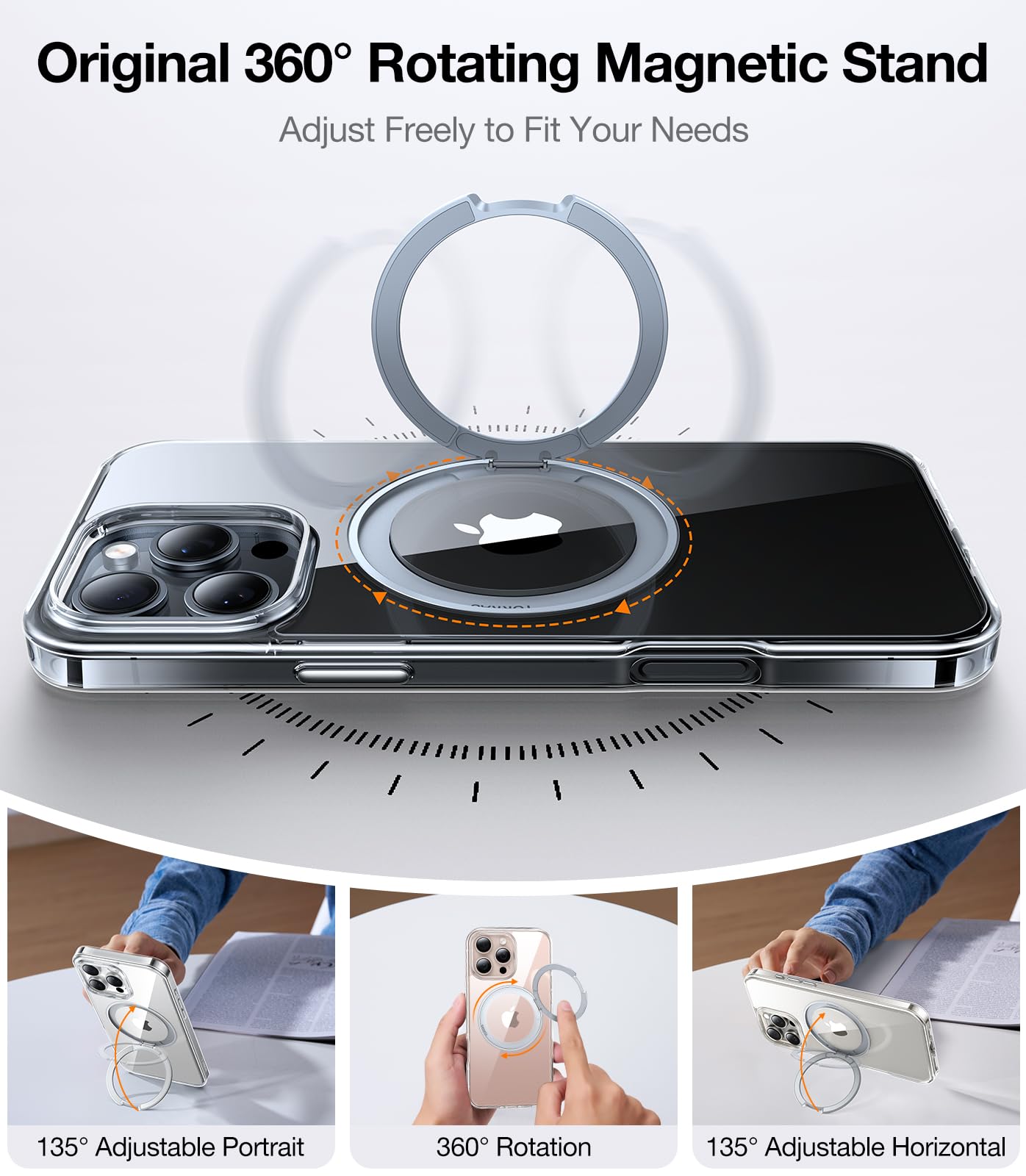 Foto 3 pulgar | Funda De Teléfono Torras Mejorada Magnética Giratoria De 360° Para Iphone 16 Pro Max - Venta Internacional.