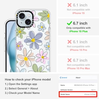 Foto 2 | Funda De Teléfono Mosnovo Para Iphone 15 Plus/iphone 14 Plus Transparente - Venta Internacional.
