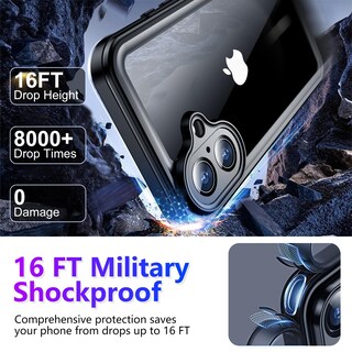 Foto 4 | Funda Impermeable Temdan Compatible Con Iphone 16 De 6.1 Pulgadas - Venta Internacional.