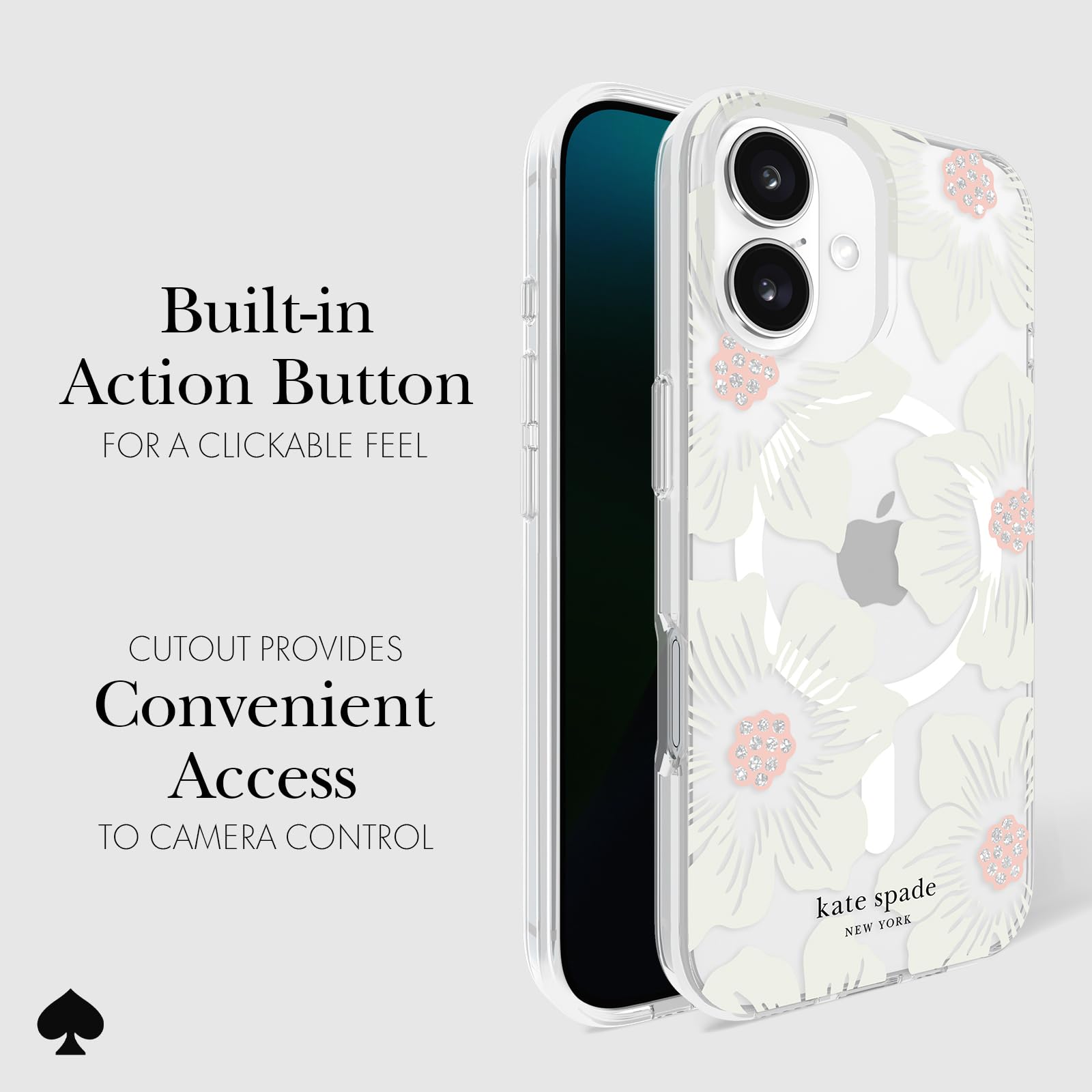 Foto 5 pulgar | Funda De Teléfono Kate Spade New York Hollyhock Cream Floral Para Iphone 16 - Venta Internacional.