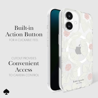 Foto 4 | Funda De Teléfono Kate Spade New York Hollyhock Cream Floral Para Iphone 16 - Venta Internacional.