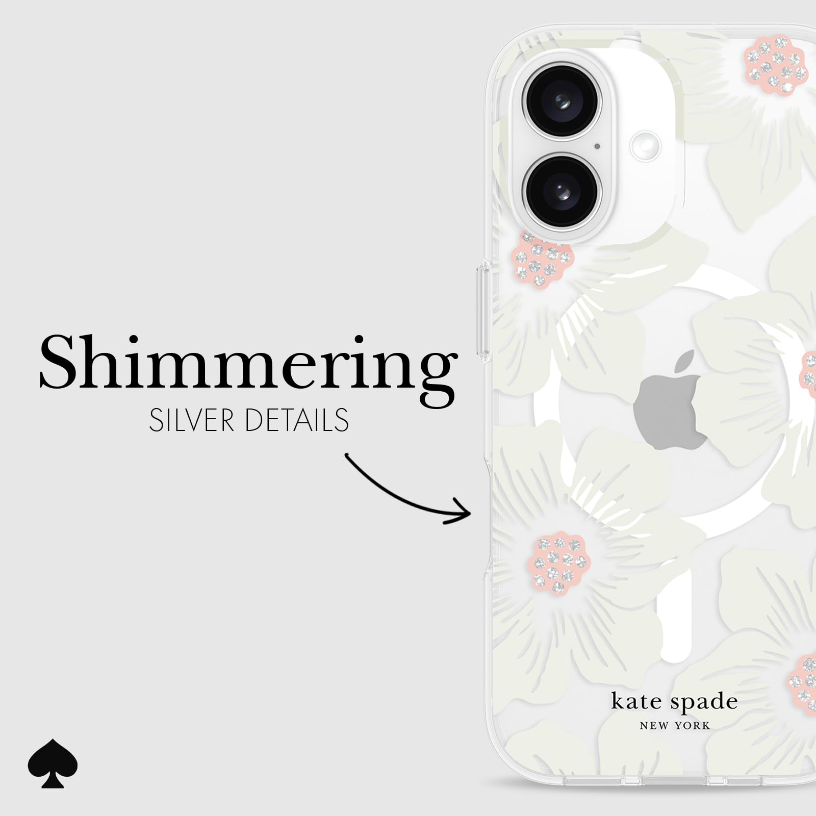 Foto 5 | Funda De Teléfono Kate Spade New York Hollyhock Cream Floral Para Iphone 16 - Venta Internacional.
