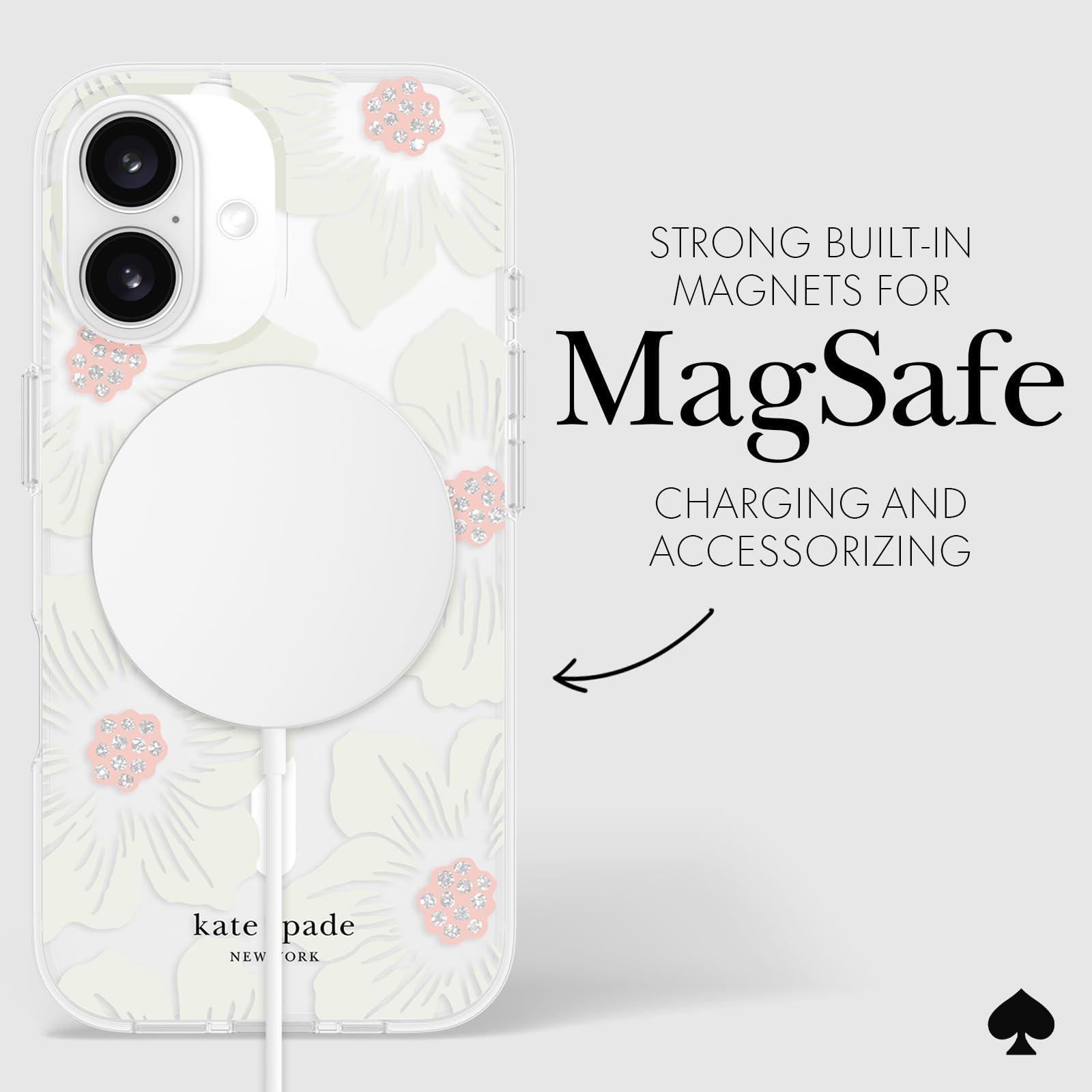 Foto 7 pulgar | Funda De Teléfono Kate Spade New York Hollyhock Cream Floral Para Iphone 16 - Venta Internacional.