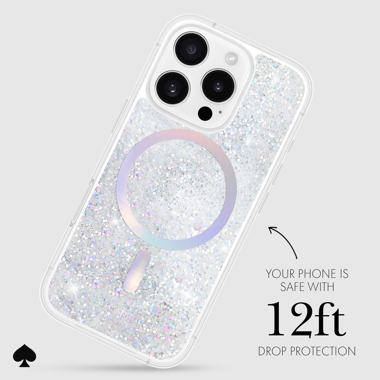 Foto 4 pulgar | Funda De Teléfono Kate Spade New York Para Iphone 16 Pro Liquid Glitter - Venta Internacional.