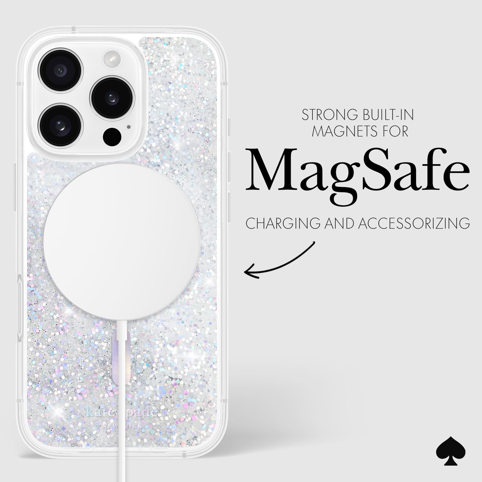 Foto 7 pulgar | Funda De Teléfono Kate Spade New York Para Iphone 16 Pro Liquid Glitter - Venta Internacional.