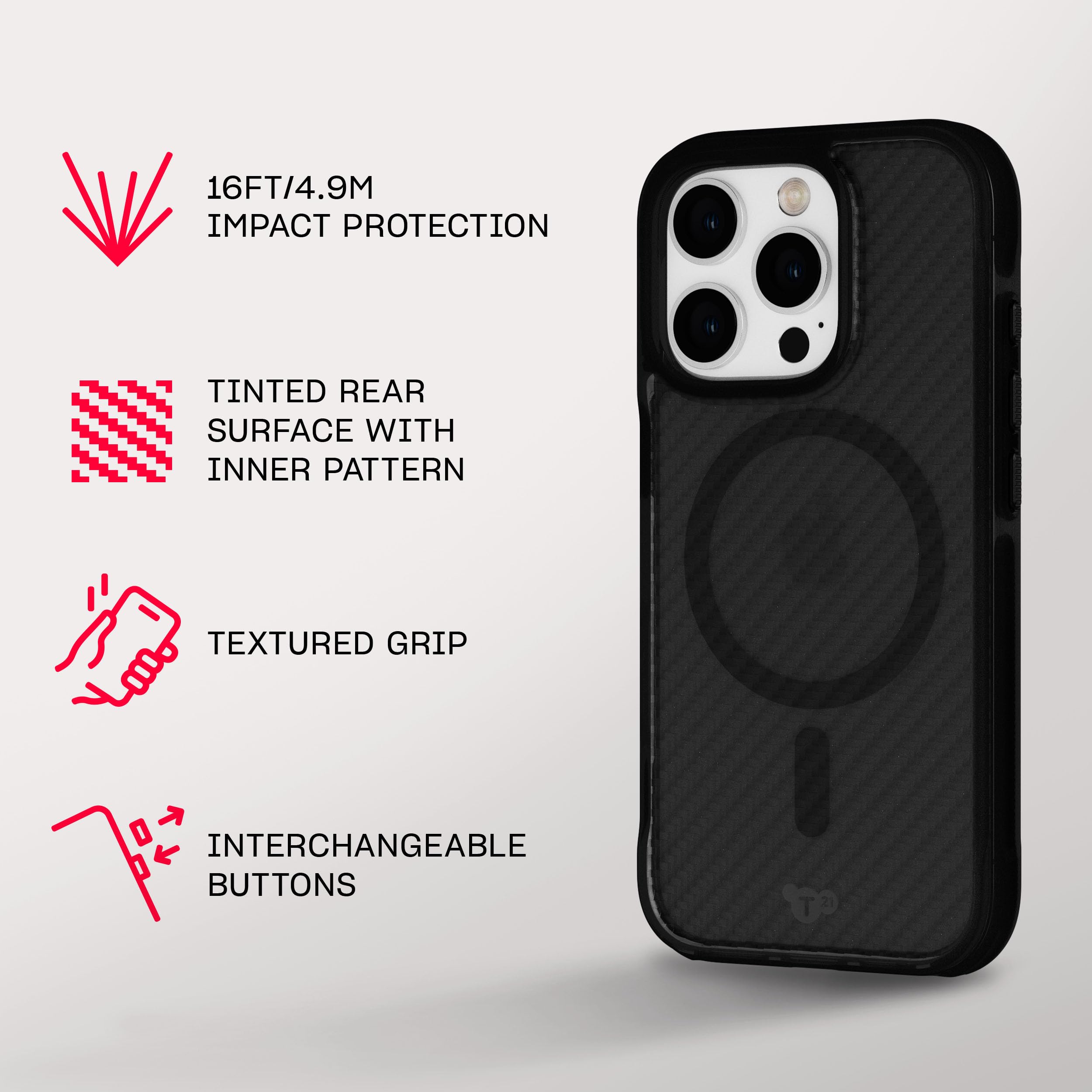 Foto 5 pulgar | Funda Tech21 Evoarmor Para Iphone 16 Pro Con Magsafe Negra - Venta Internacional.